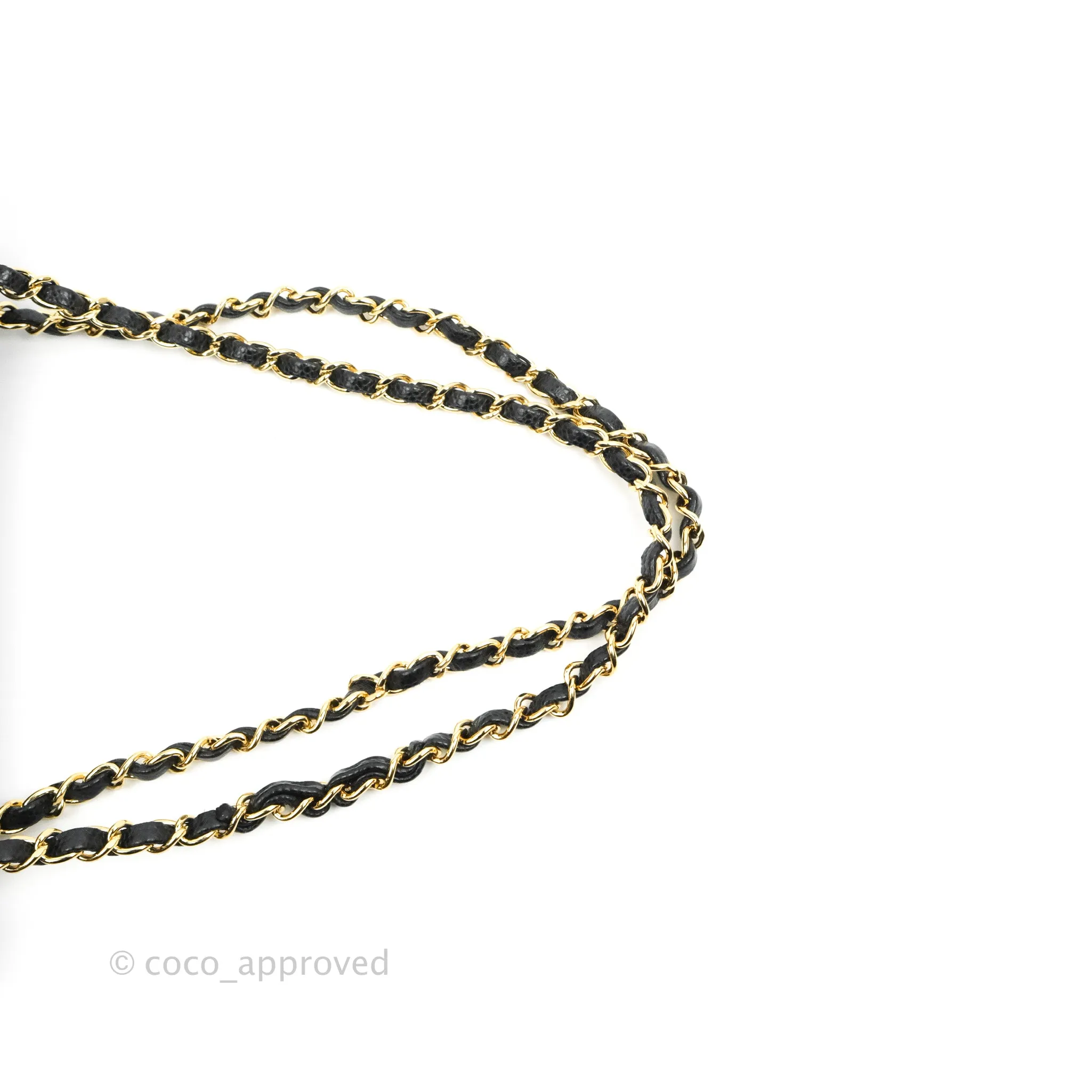 Chanel Classic M/L Medium Double Flap Black Caviar Gold Hardware