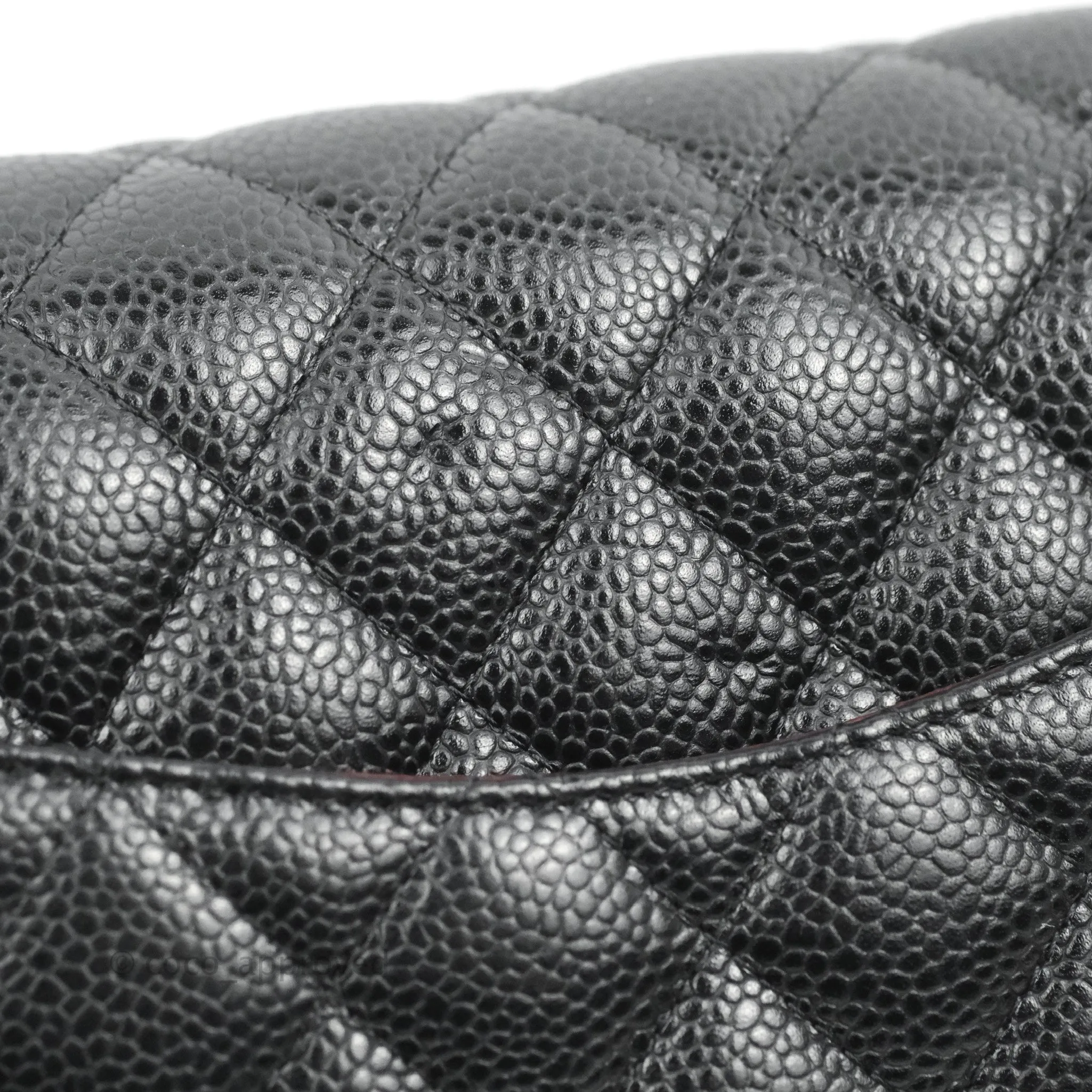 Chanel Classic M/L Medium Double Flap Black Caviar Gold Hardware