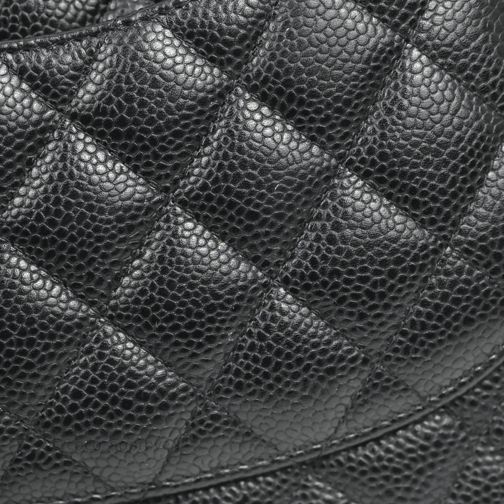 Chanel Classic M/L Medium Double Flap Black Caviar Gold Hardware