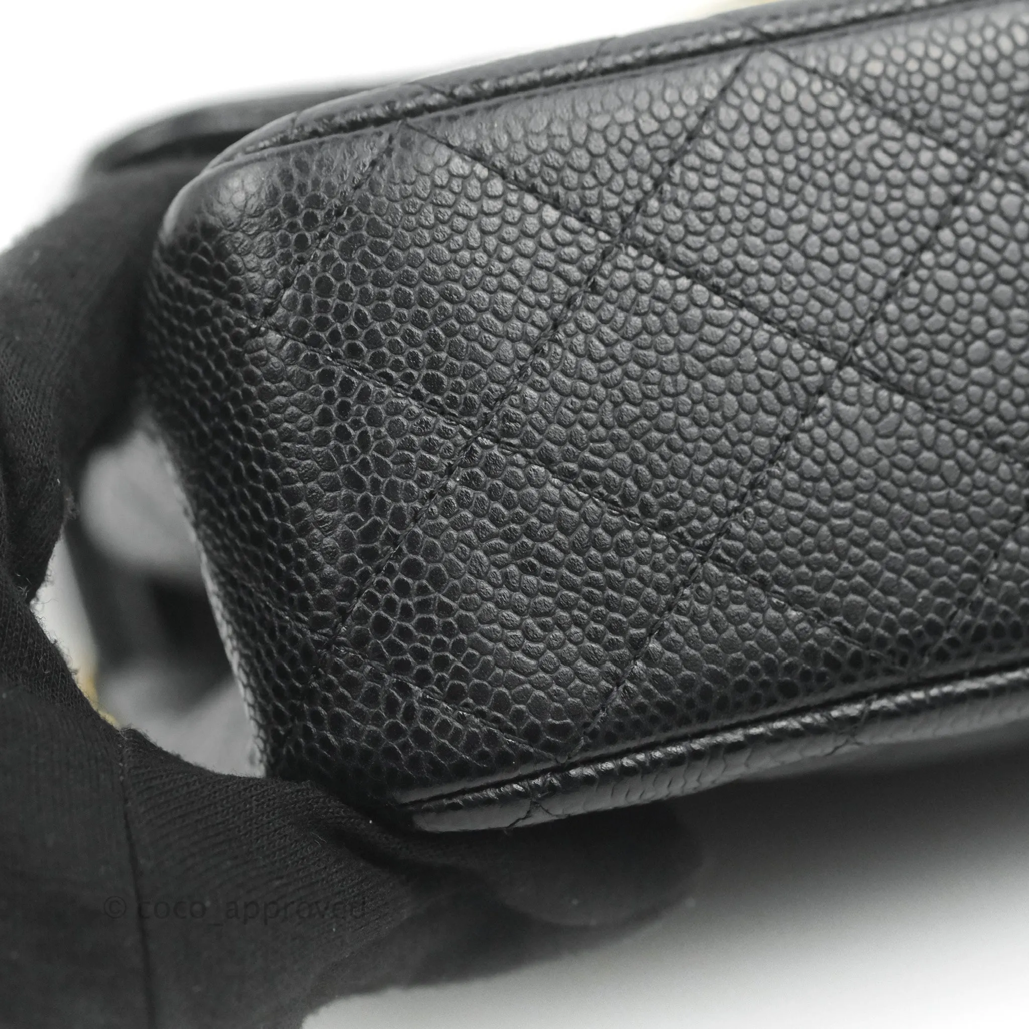 Chanel Classic M/L Medium Double Flap Black Caviar Gold Hardware