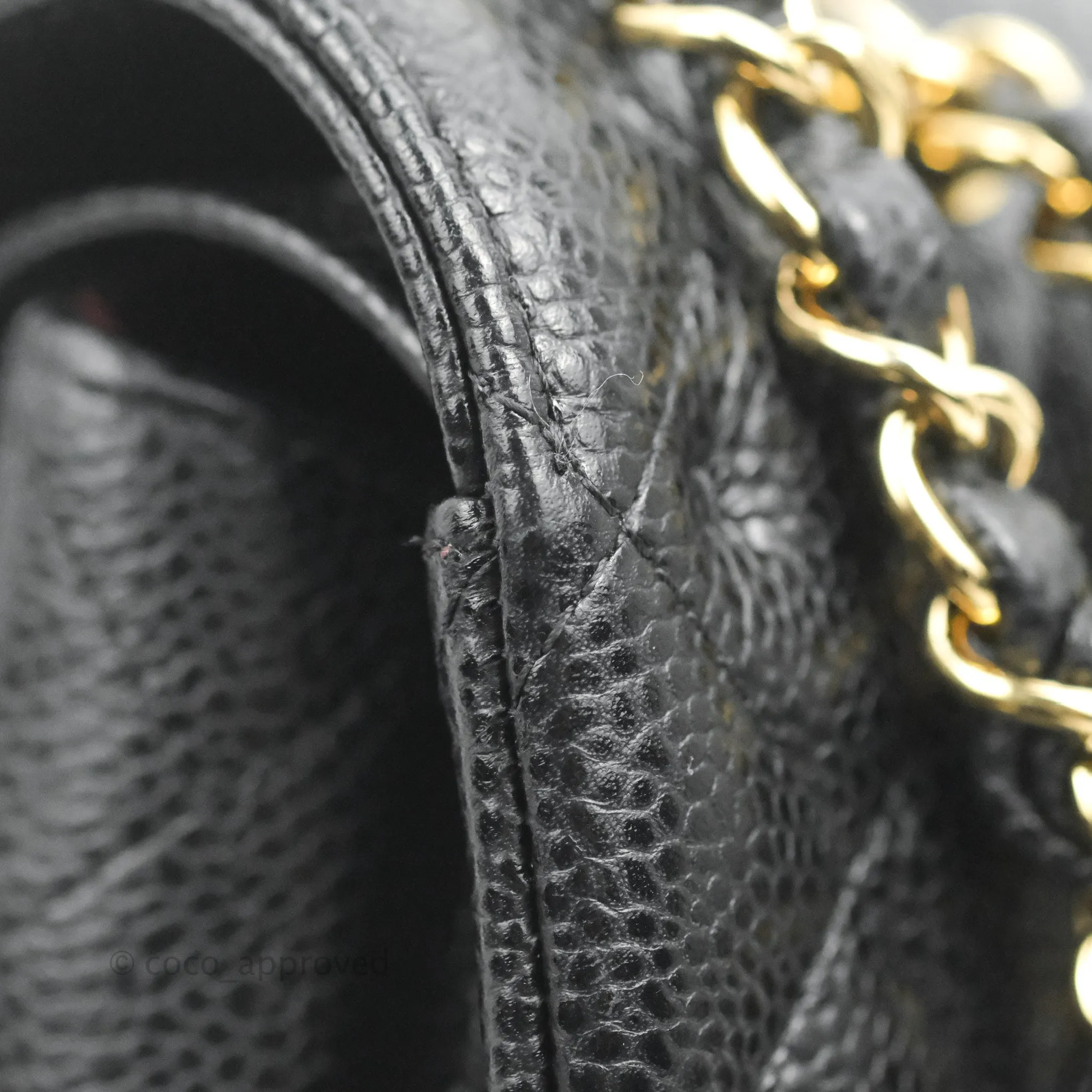 Chanel Classic M/L Medium Double Flap Black Caviar Gold Hardware