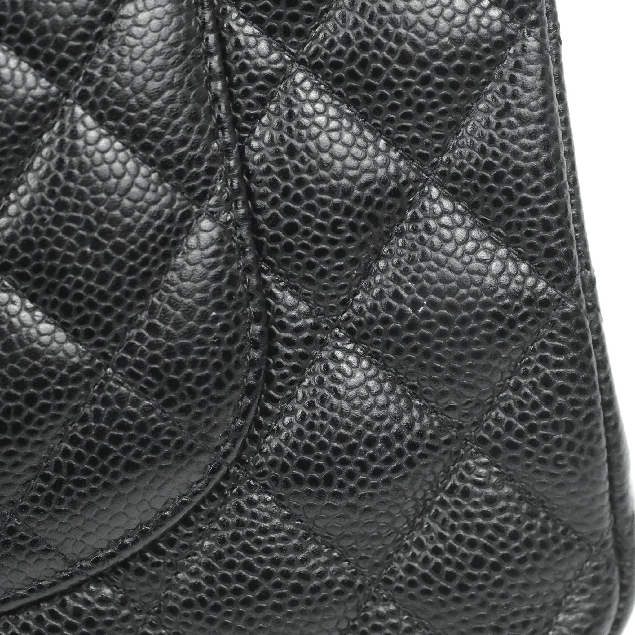 Chanel Classic M/L Medium Double Flap Black Caviar Gold Hardware