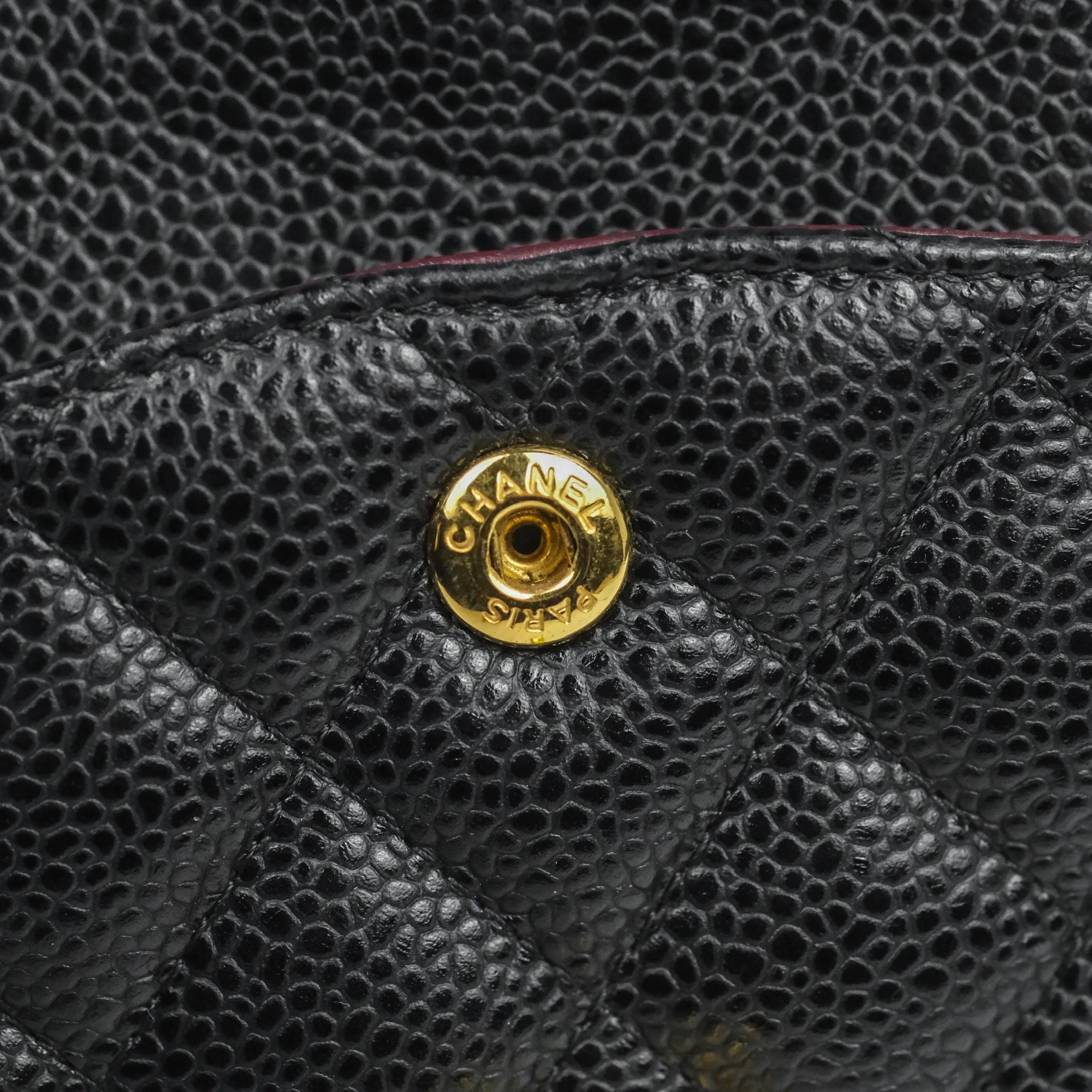 Chanel Classic M/L Medium Double Flap Black Caviar Gold Hardware
