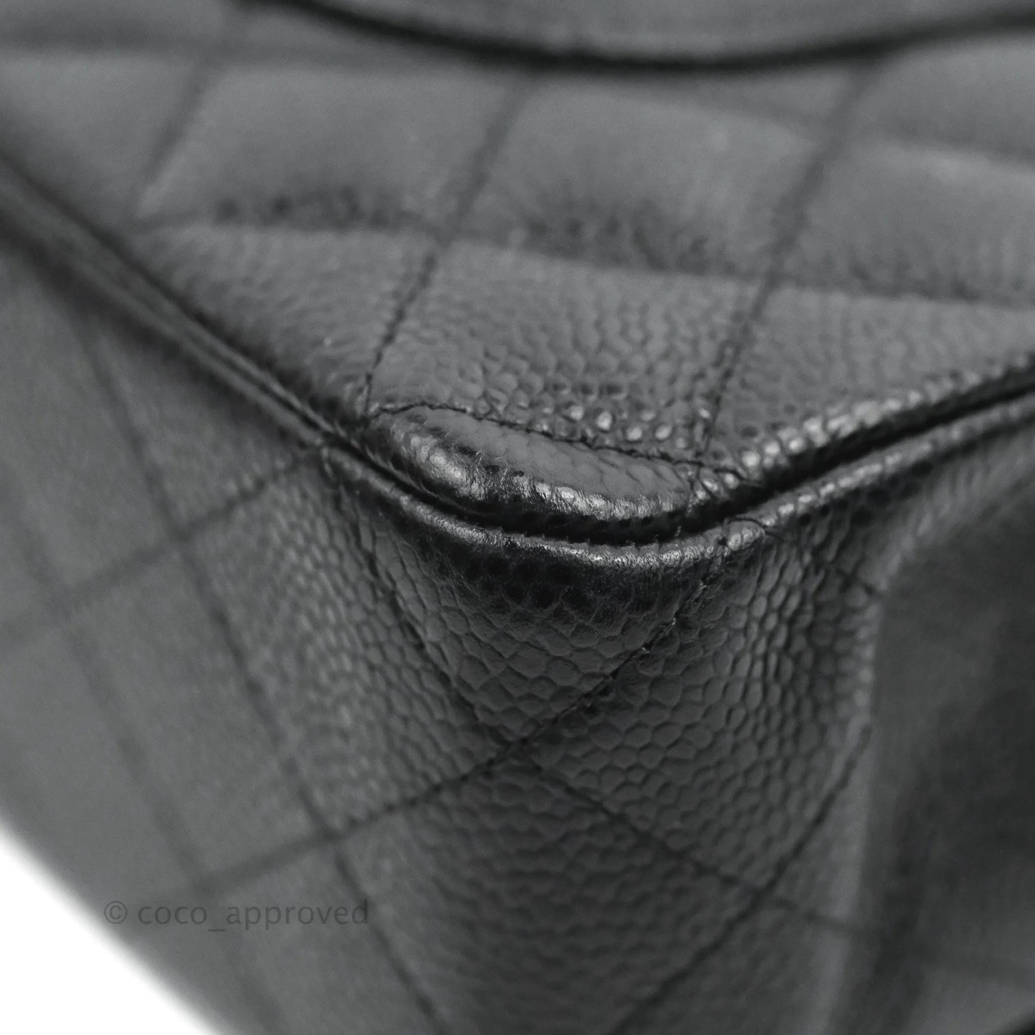 Chanel Classic M/L Medium Double Flap Black Caviar Gold Hardware