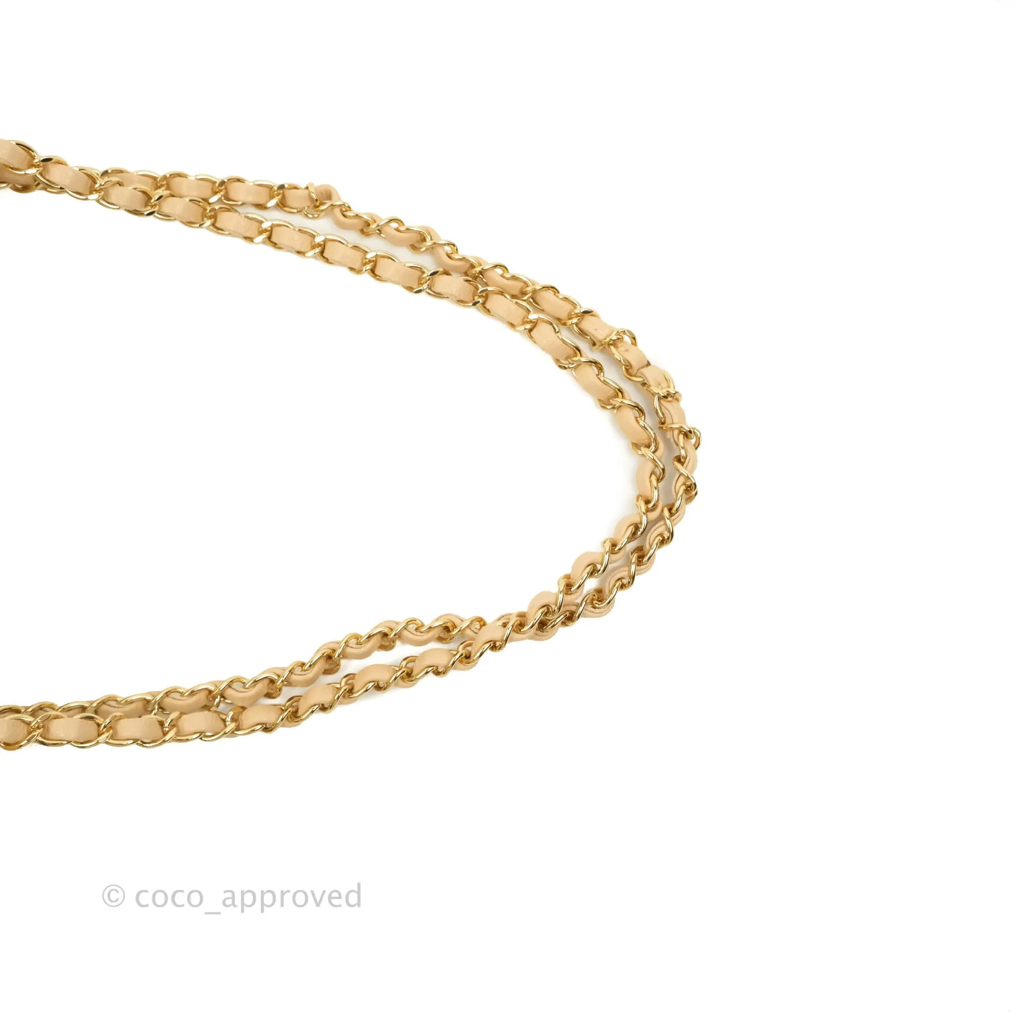 Chanel Classic M/L Medium Flap Quilted Beige Caviar Gold Hardware
