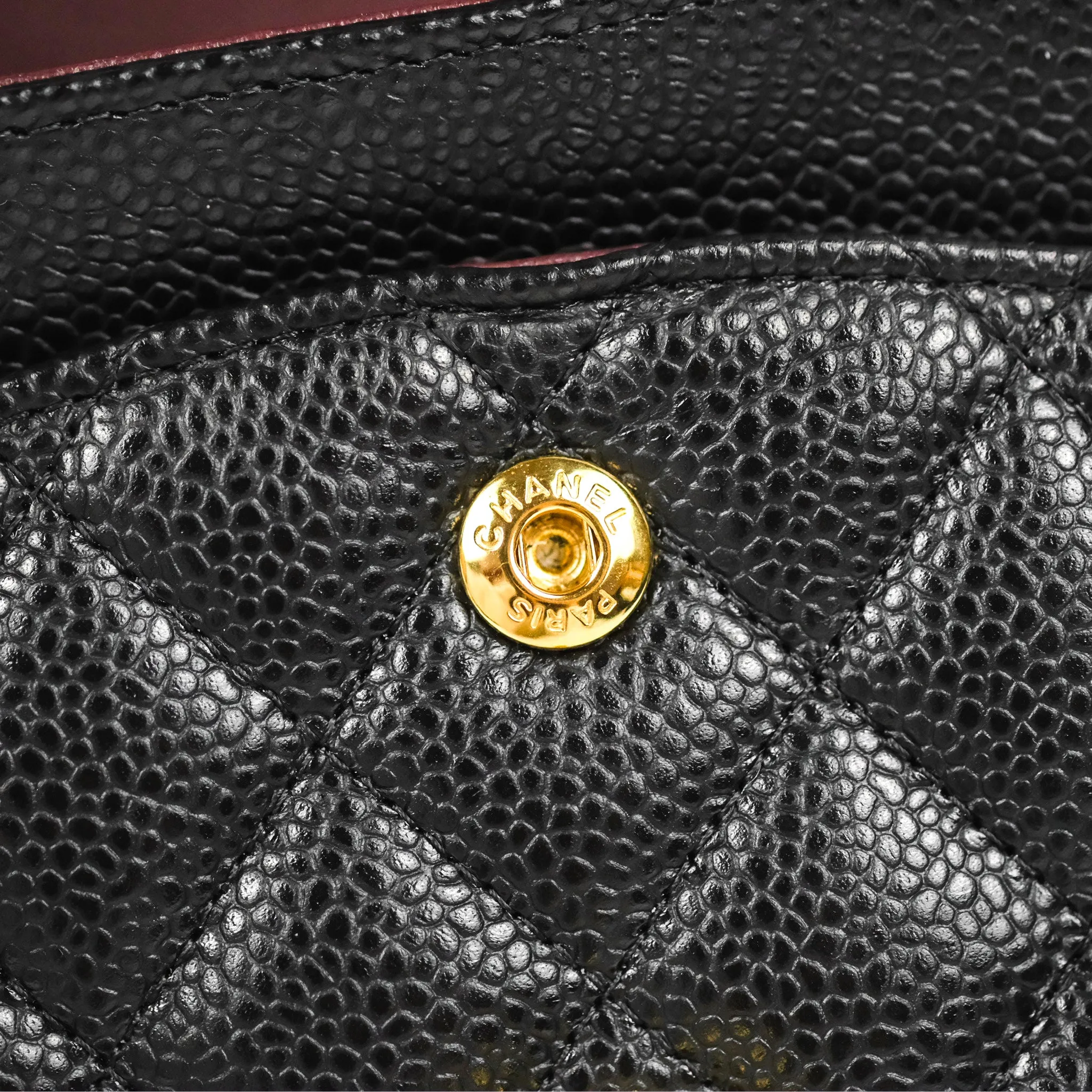 Chanel Classic M/L Medium Flap Quilted Black Caviar Gold Hardware