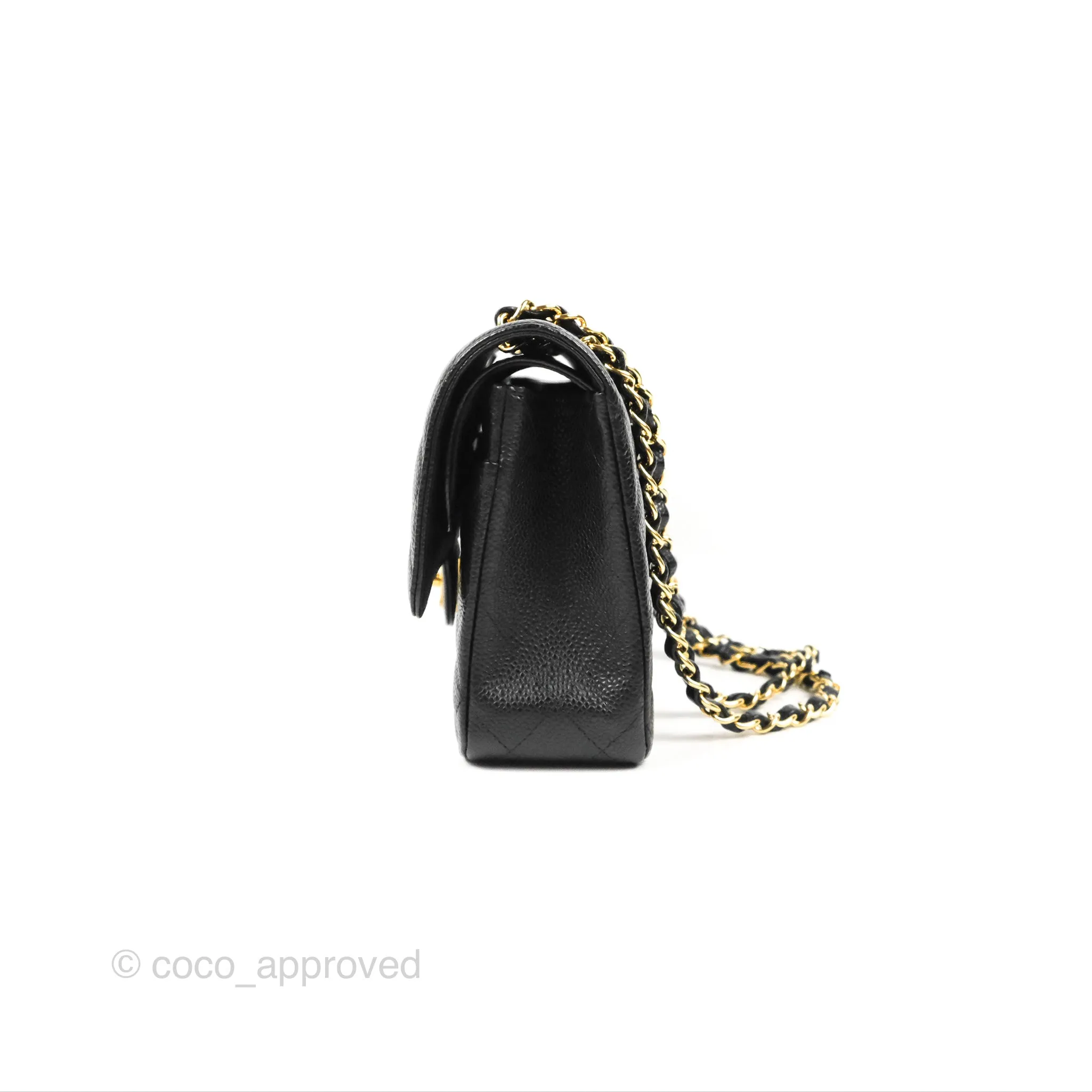 Chanel Classic M/L Medium Flap Quilted Black Caviar Gold Hardware