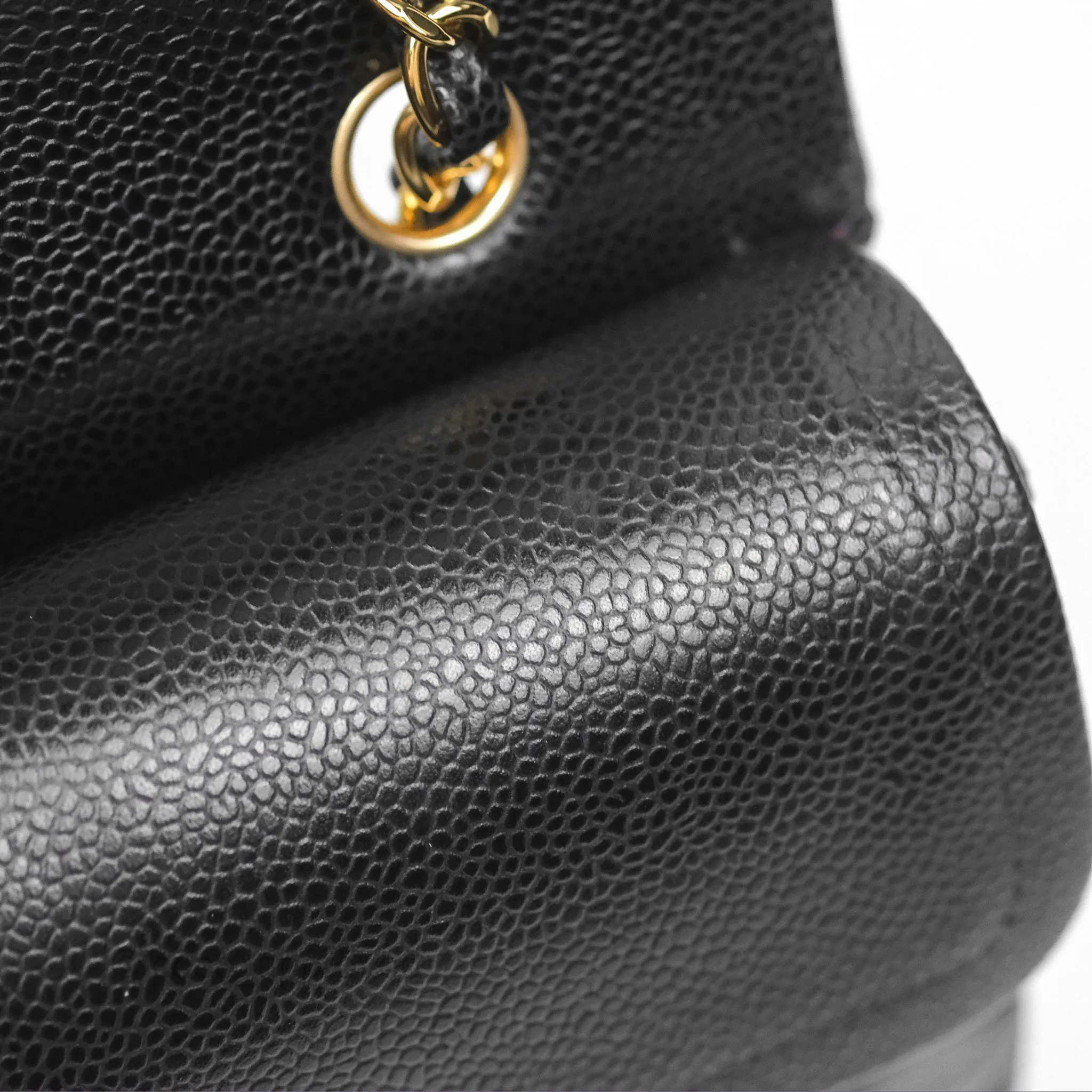 Chanel Classic M/L Medium Flap Quilted Black Caviar Gold Hardware