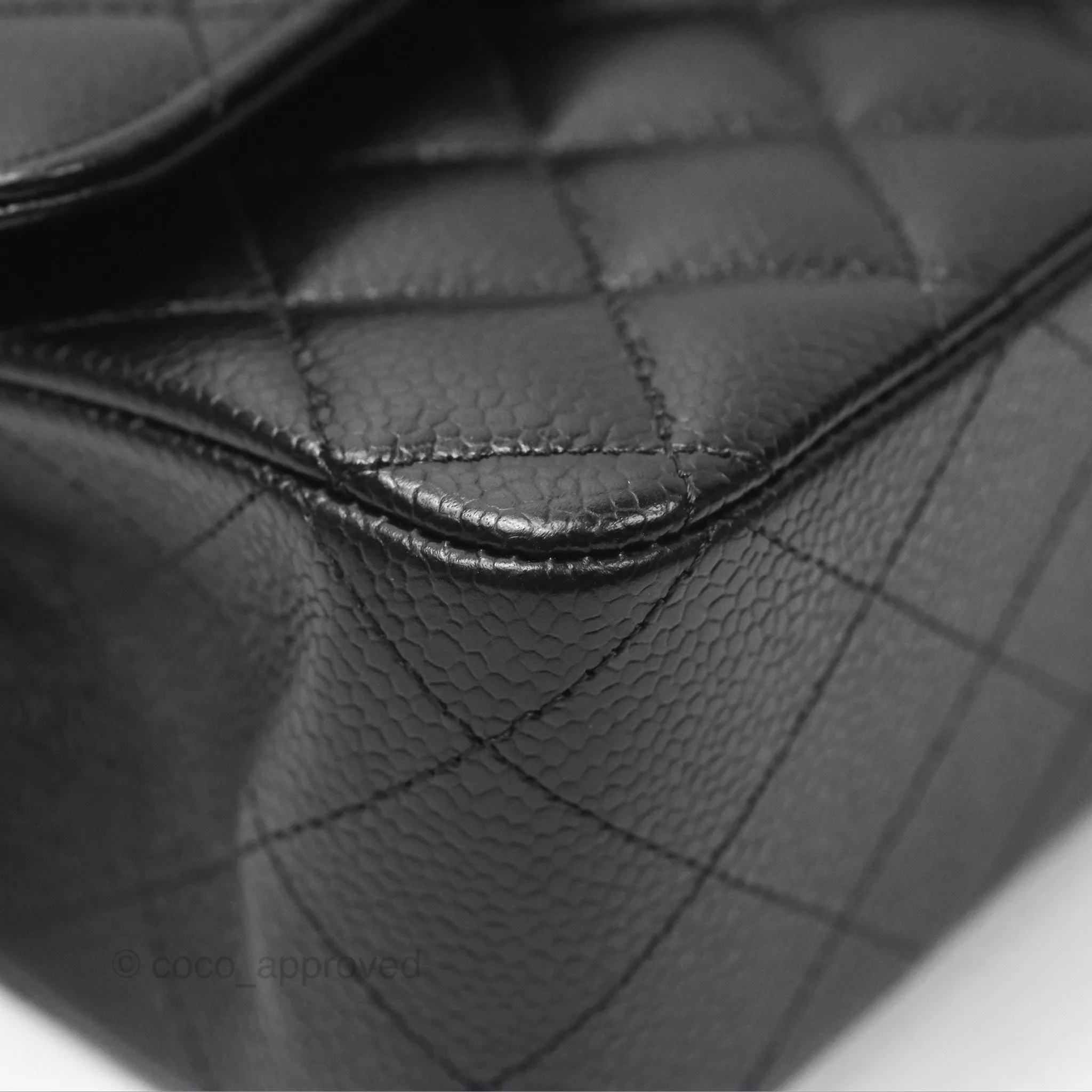 Chanel Classic M/L Medium Flap Quilted Black Caviar Gold Hardware