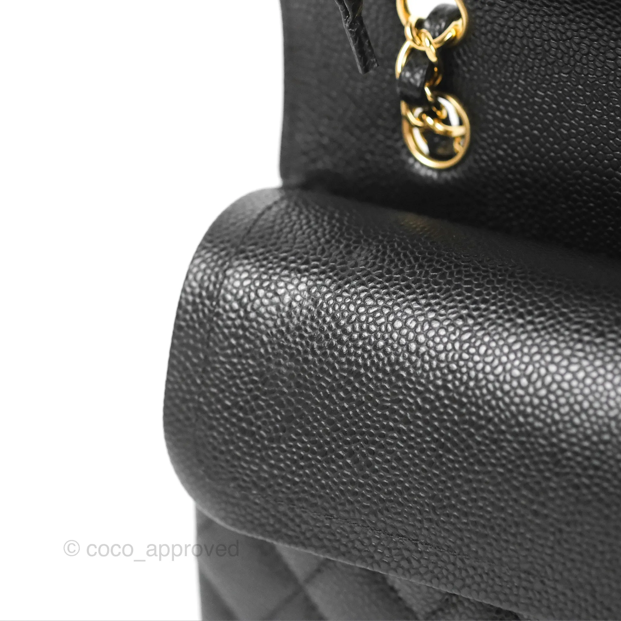 Chanel Classic M/L Medium Flap Quilted Black Caviar Gold Hardware