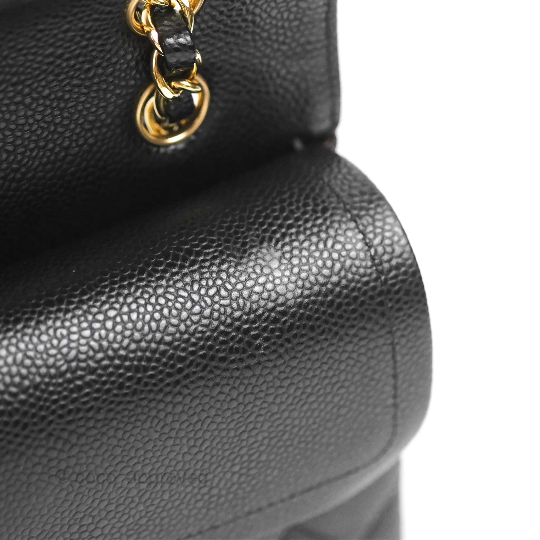 Chanel Classic M/L Medium Flap Quilted Black Caviar Gold Hardware
