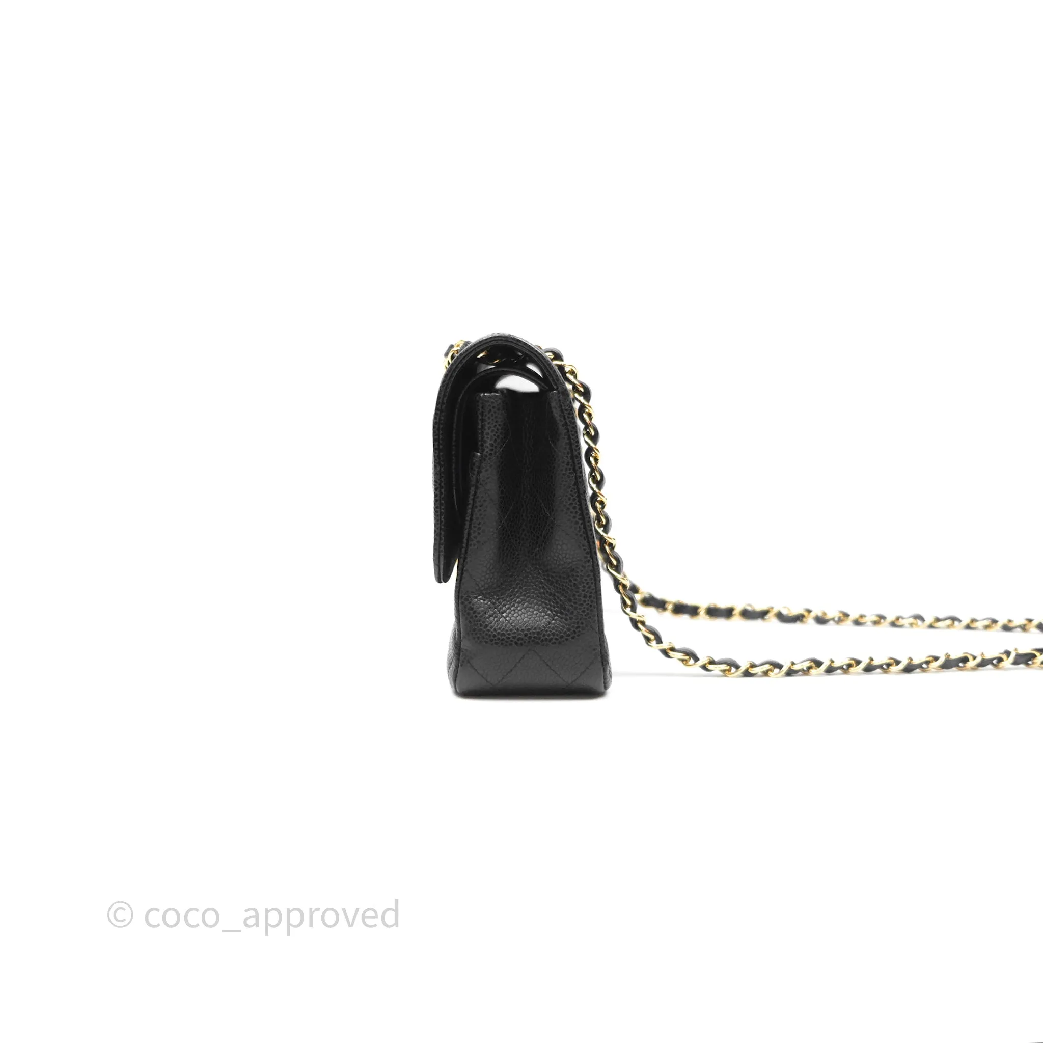 Chanel Classic M/L Medium Flap Quilted Black Caviar Gold Hardware