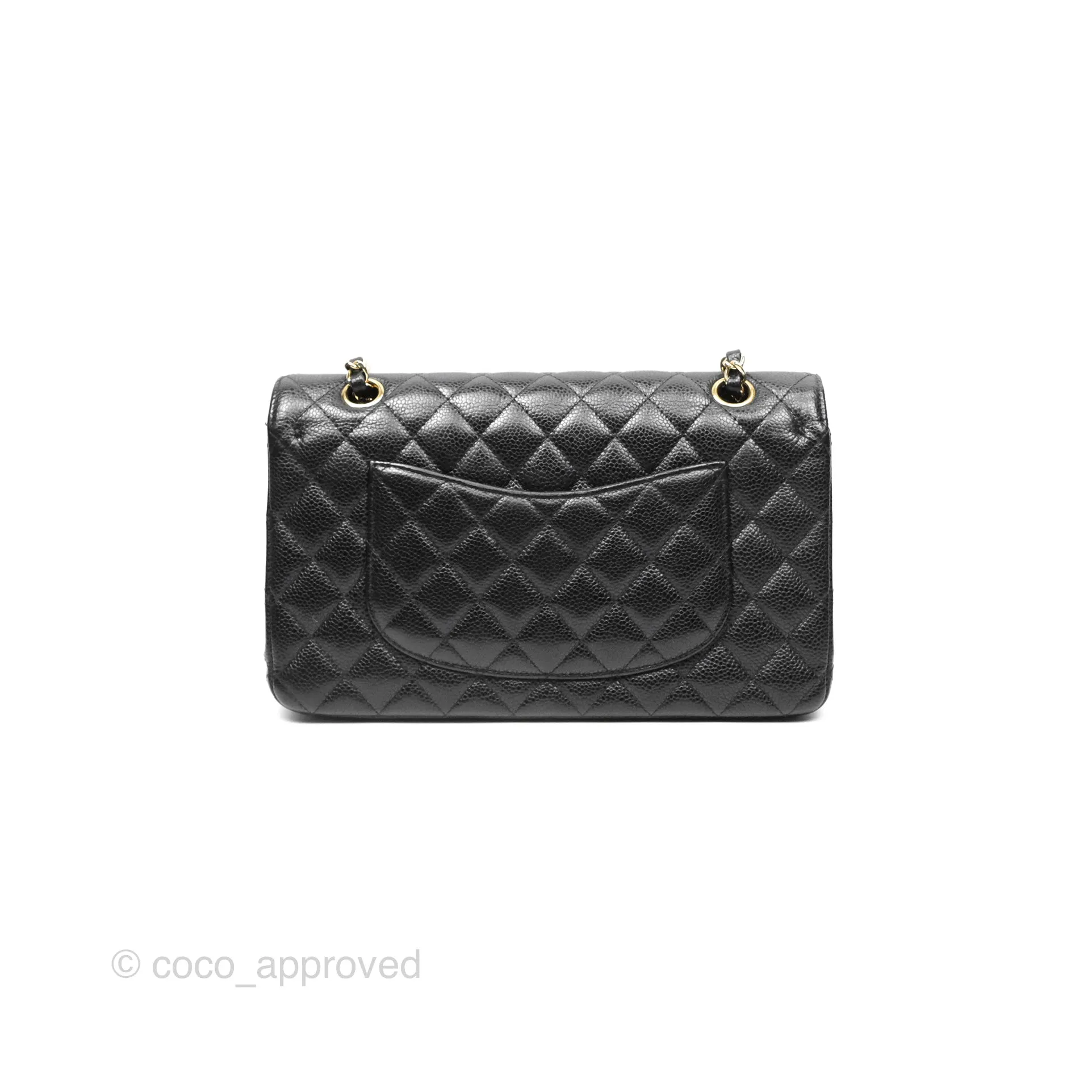 Chanel Classic M/L Medium Flap Quilted Black Caviar Gold Hardware