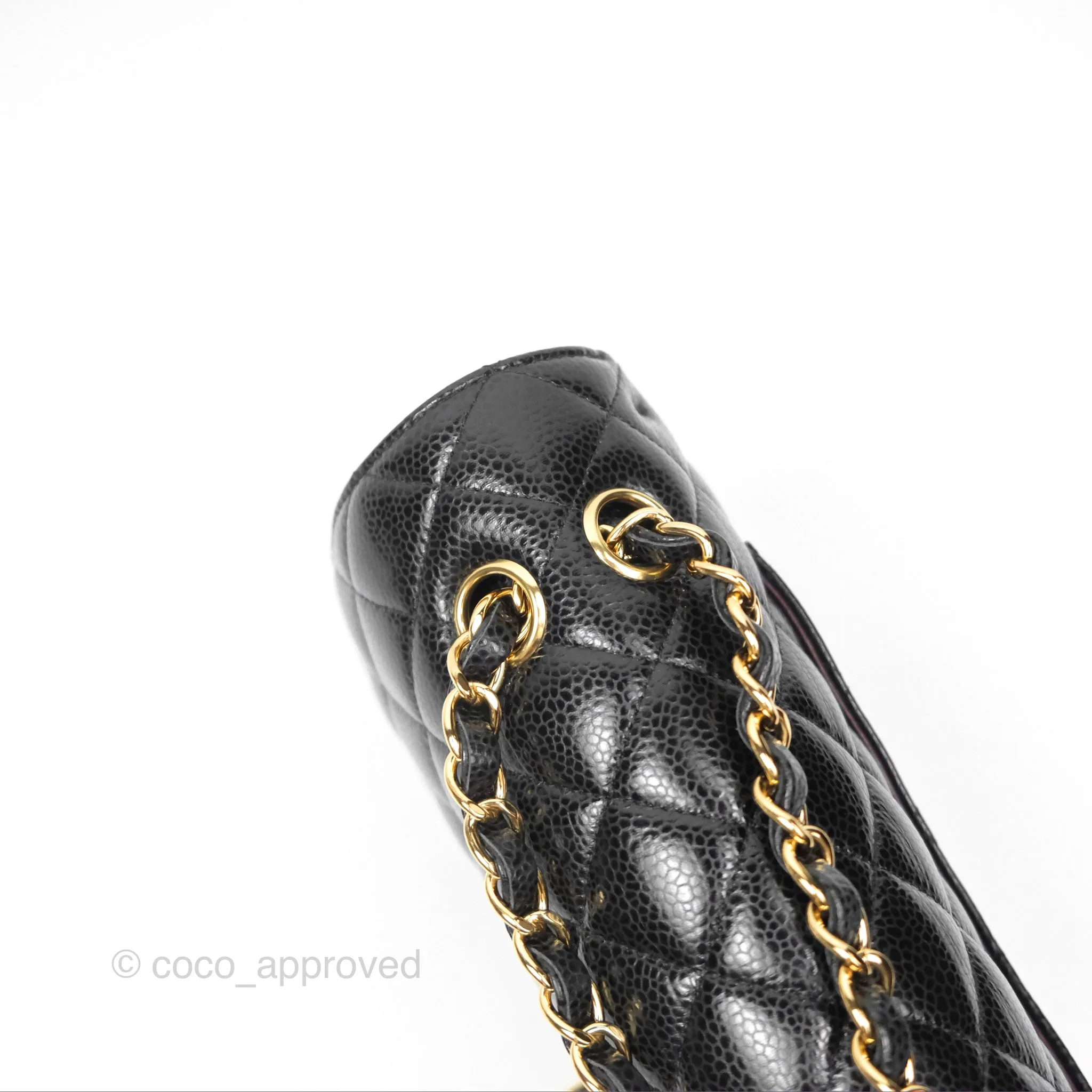 Chanel Classic M/L Medium Flap Quilted Black Caviar Gold Hardware