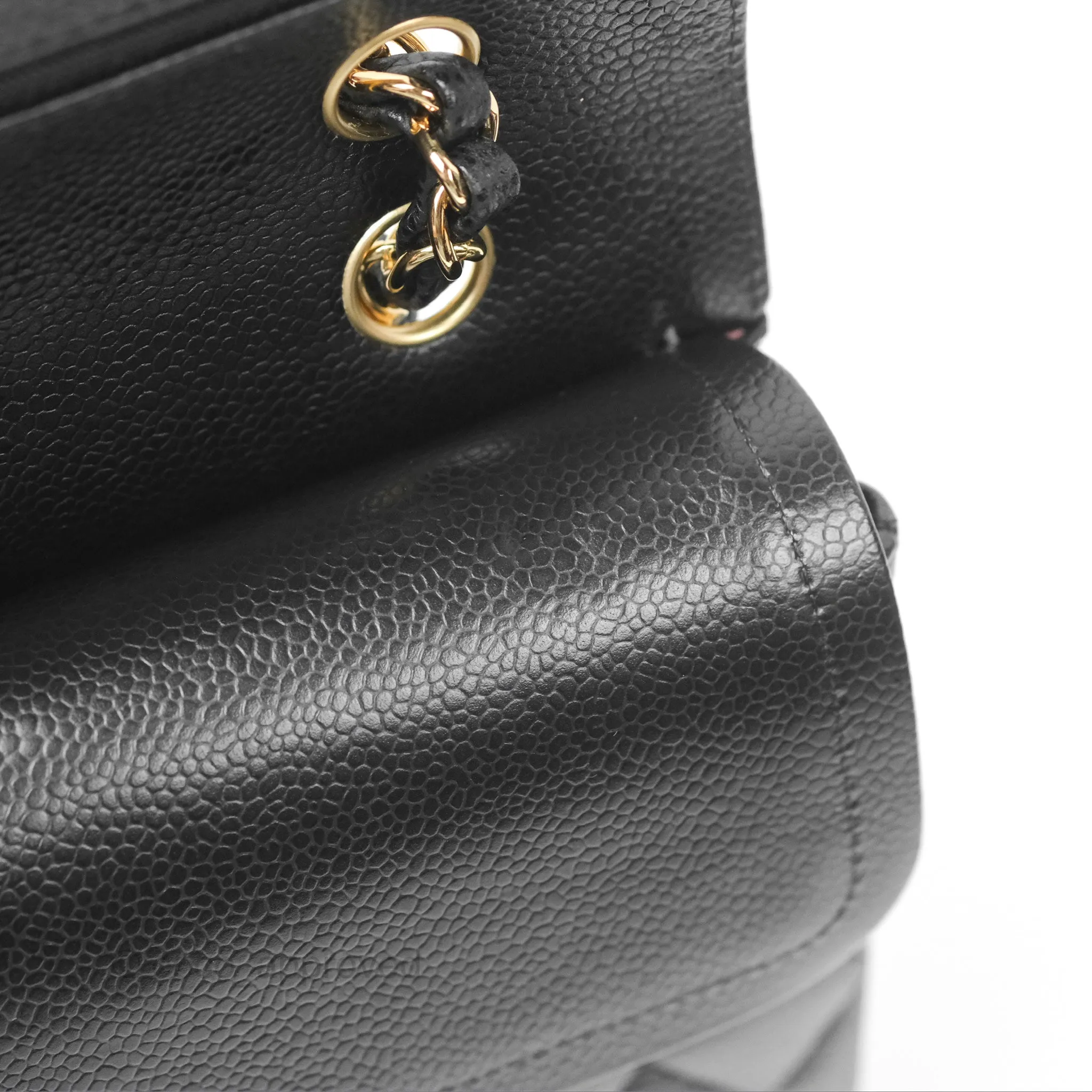 Chanel Classic M/L Medium Flap Quilted Black Caviar Gold Hardware