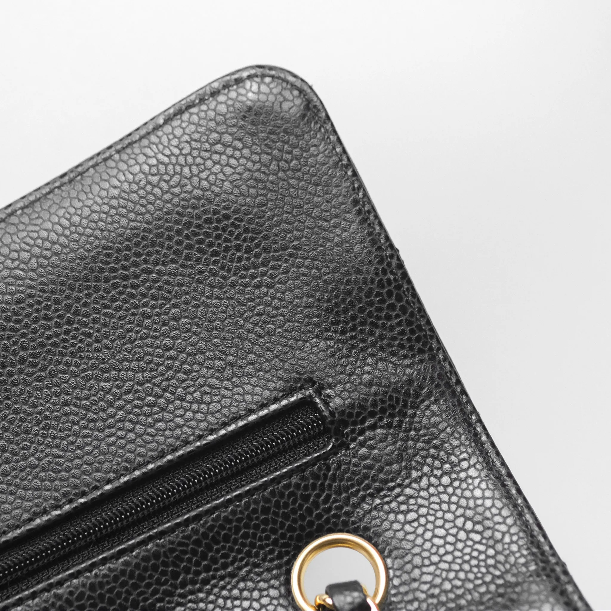 Chanel Classic M/L Medium Flap Quilted Black Caviar Gold Hardware