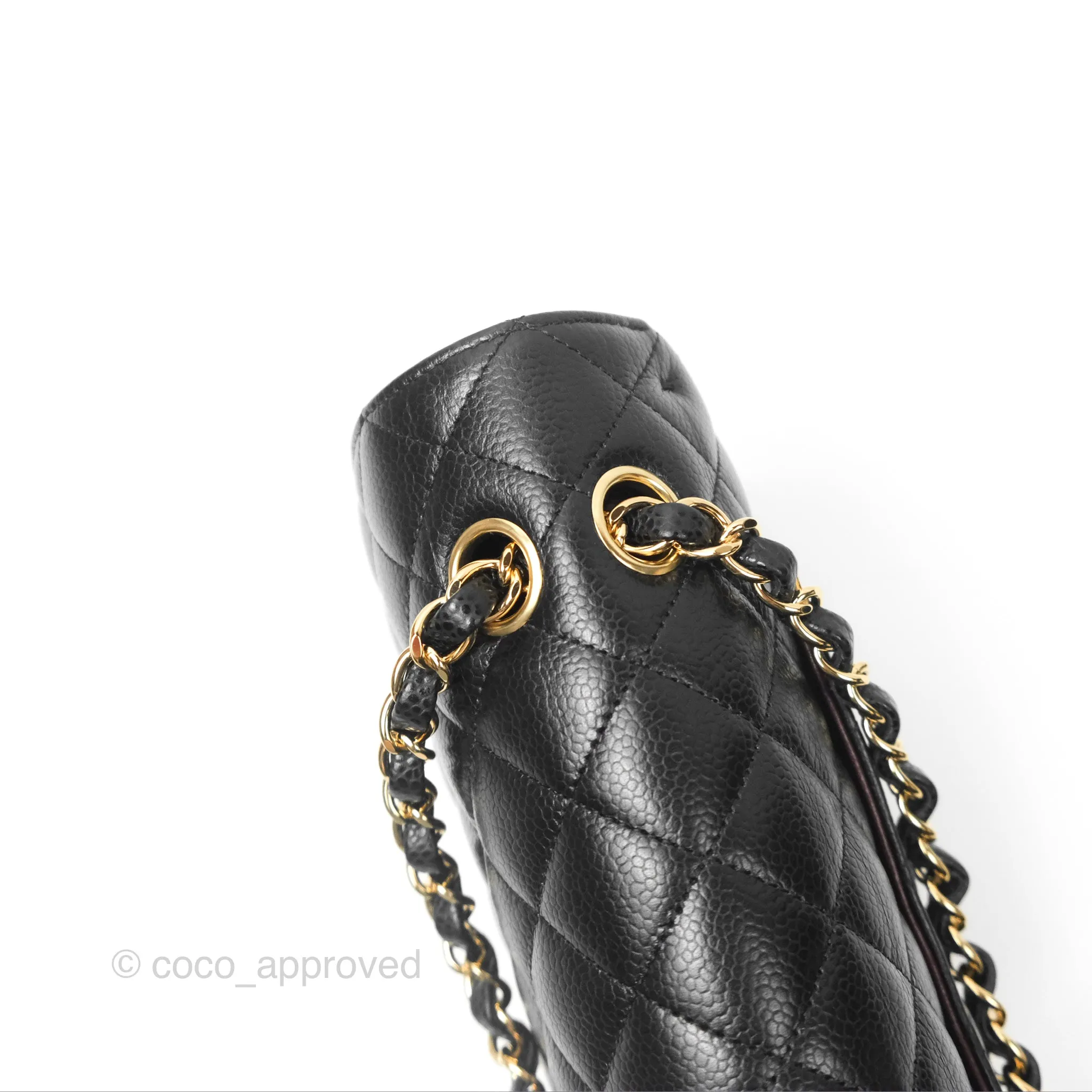 Chanel Classic M/L Medium Flap Quilted Black Caviar Gold Hardware