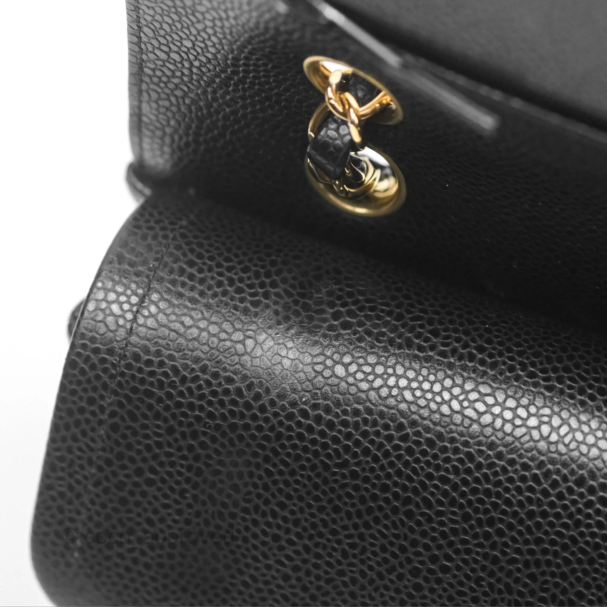 Chanel Classic M/L Medium Flap Quilted Black Caviar Gold Hardware