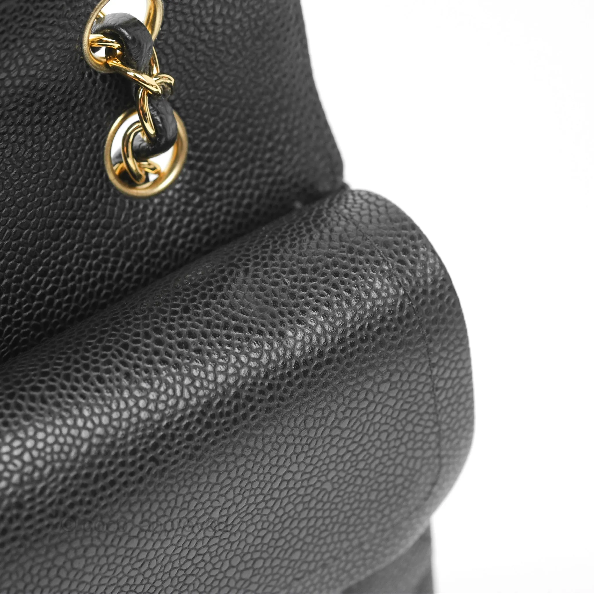 Chanel Classic M/L Medium Flap Quilted Black Caviar Gold Hardware