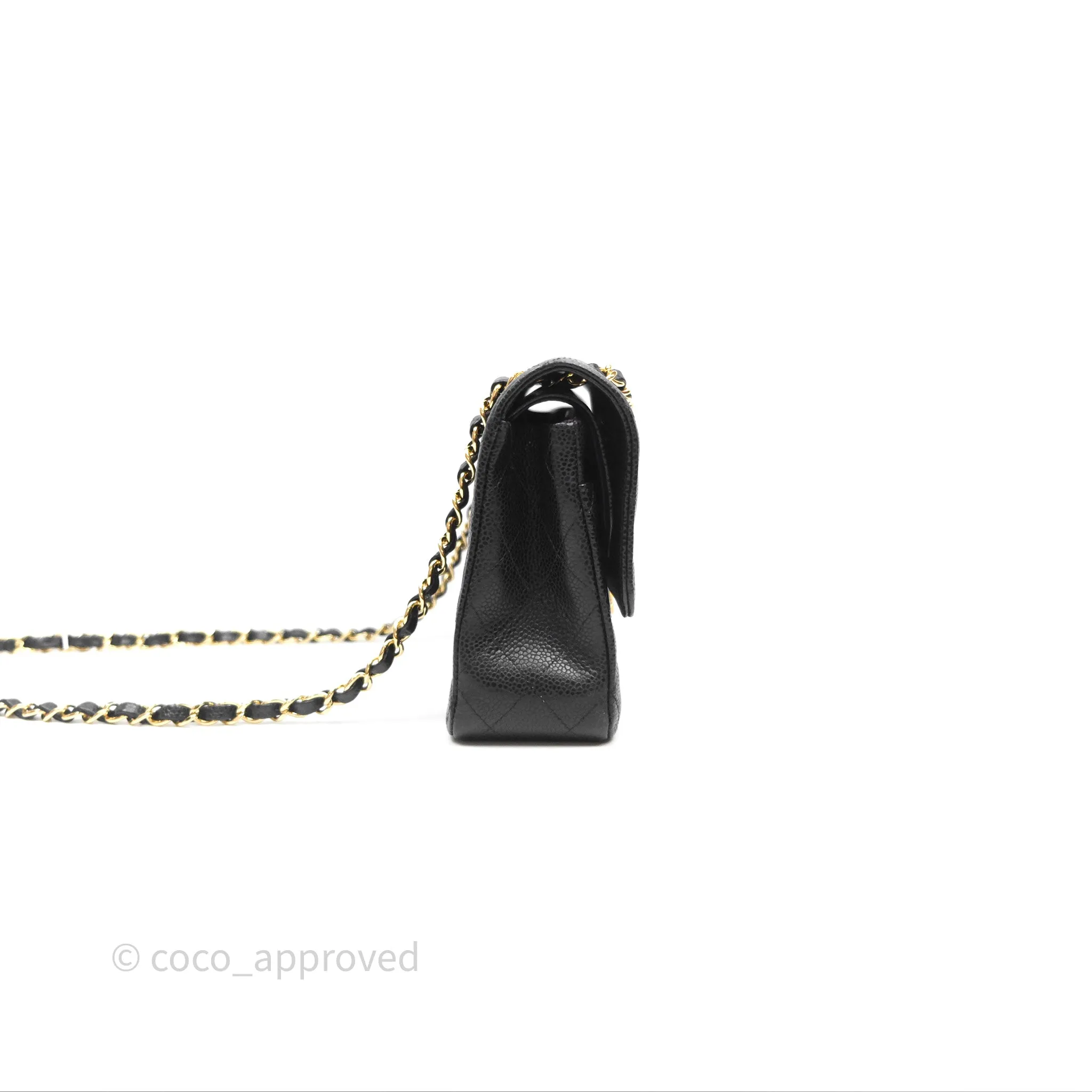 Chanel Classic M/L Medium Flap Quilted Black Caviar Gold Hardware