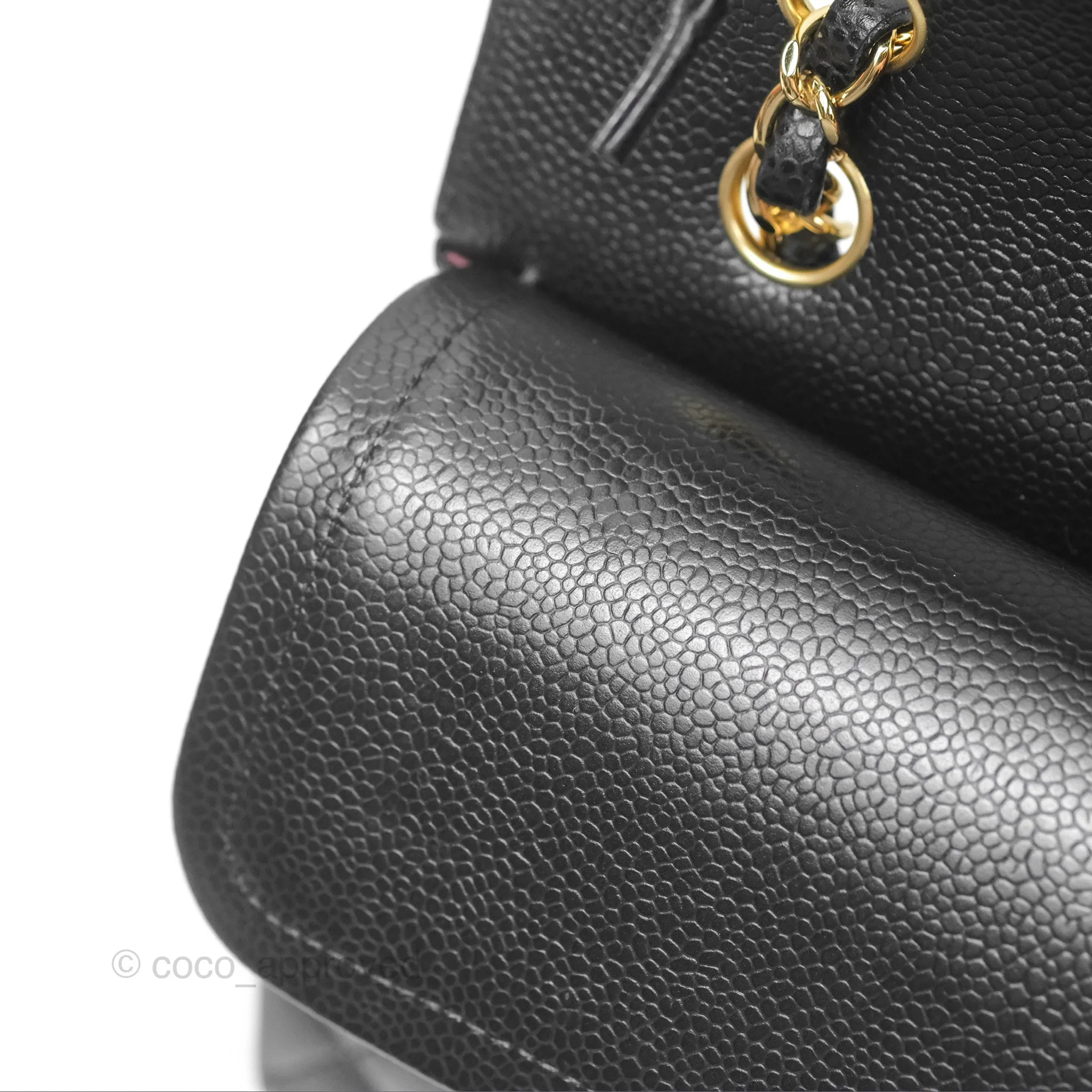 Chanel Classic M/L Medium Flap Quilted Black Caviar Gold Hardware