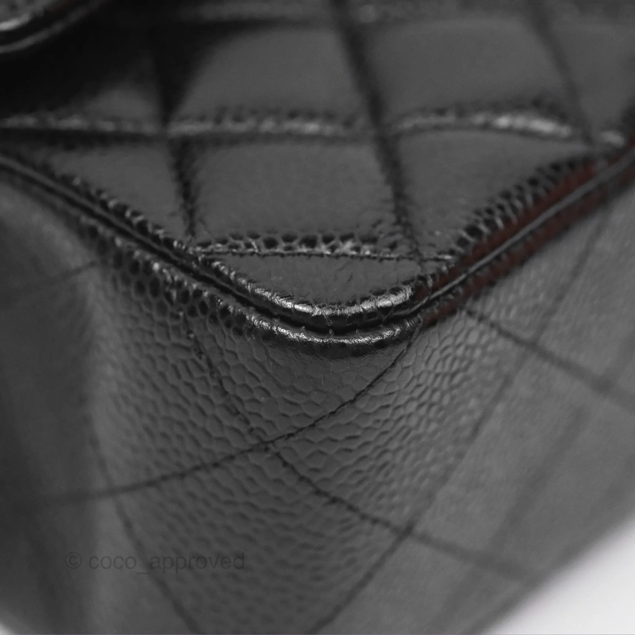 Chanel Classic M/L Medium Flap Quilted Black Caviar Gold Hardware