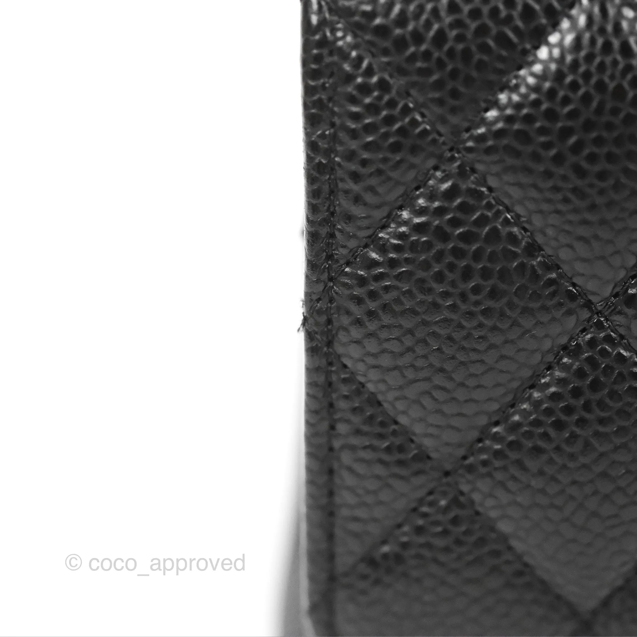 Chanel Classic M/L Medium Flap Quilted Black Caviar Gold Hardware