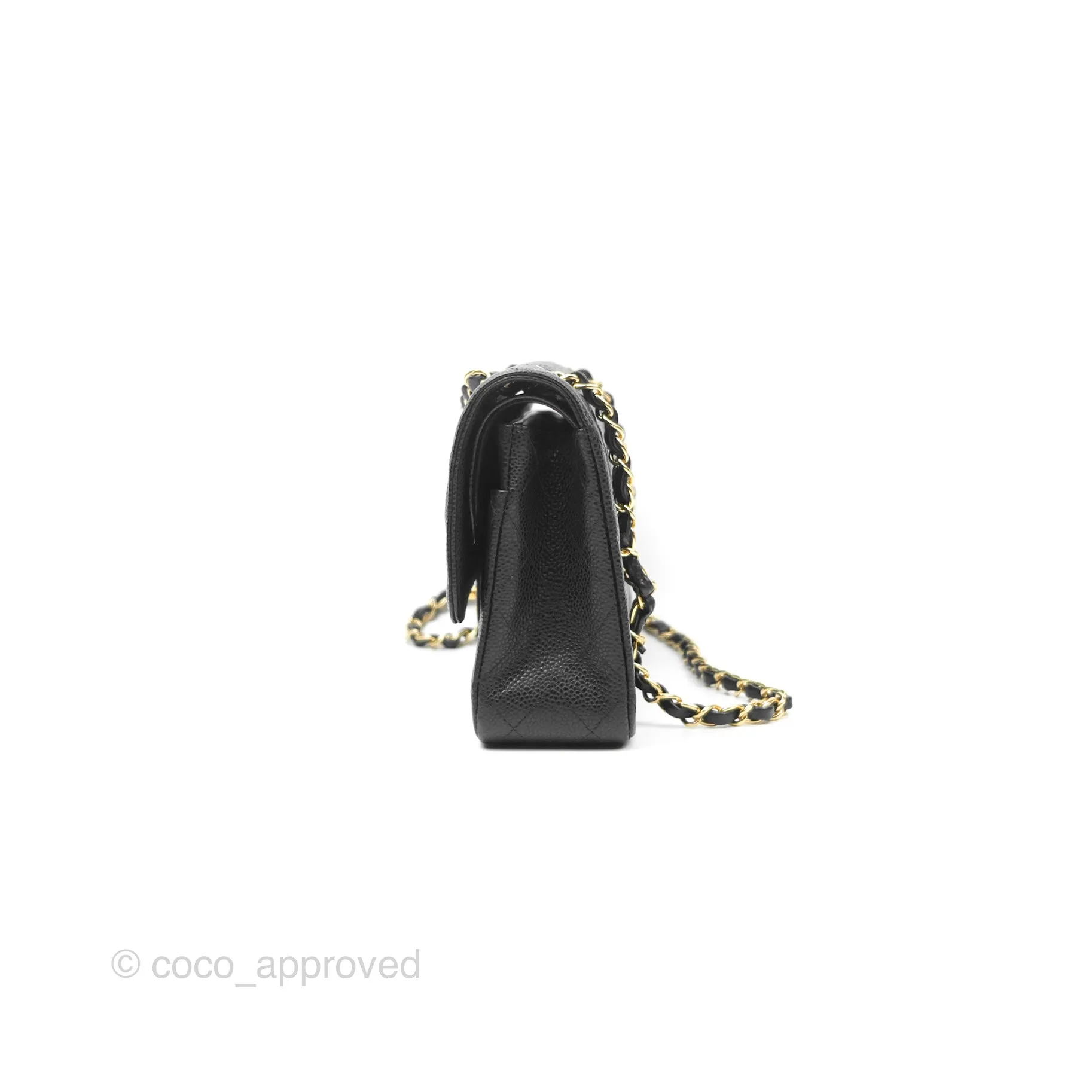Chanel Classic M/L Medium Flap Quilted Black Caviar Gold Hardware