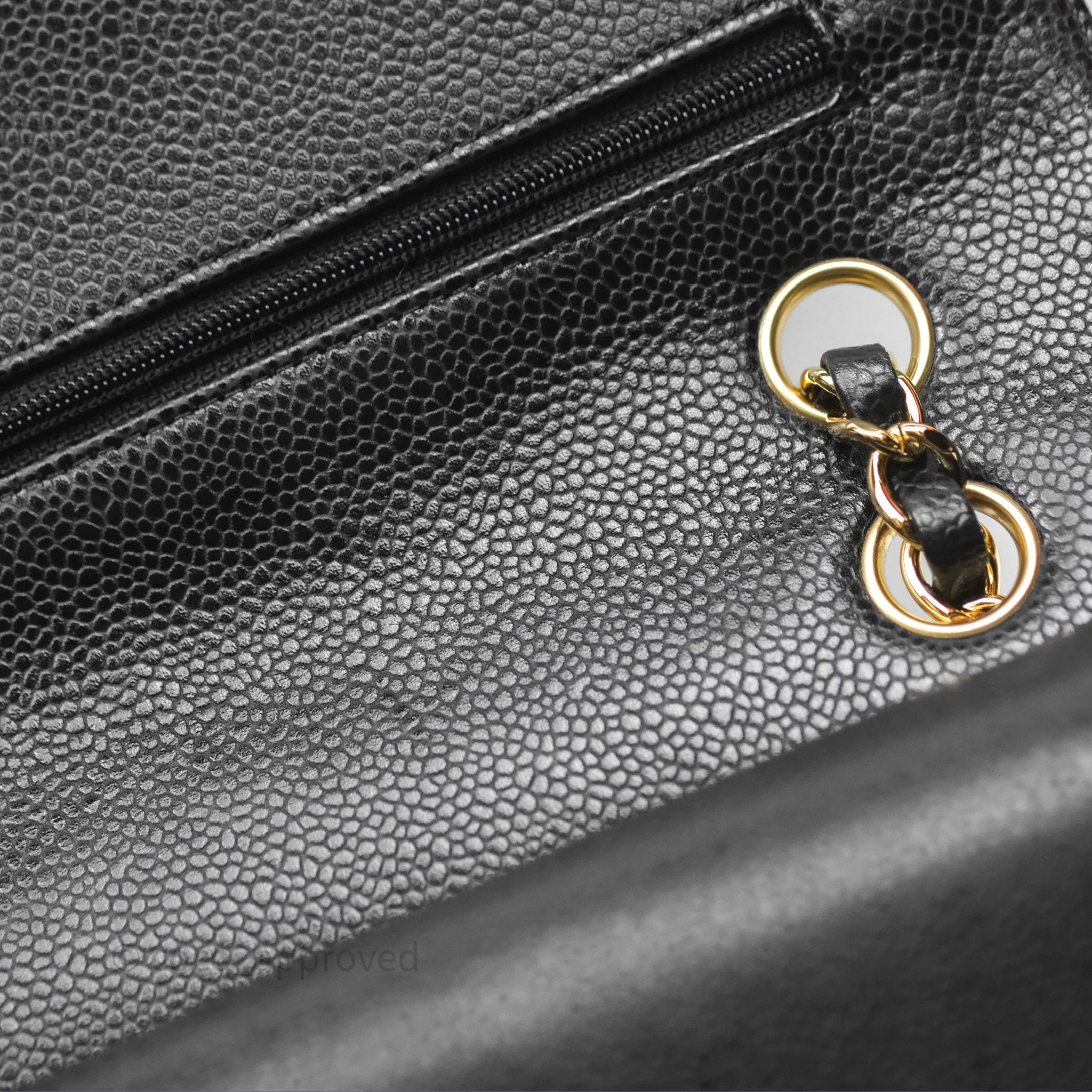 Chanel Classic M/L Medium Flap Quilted Black Caviar Gold Hardware