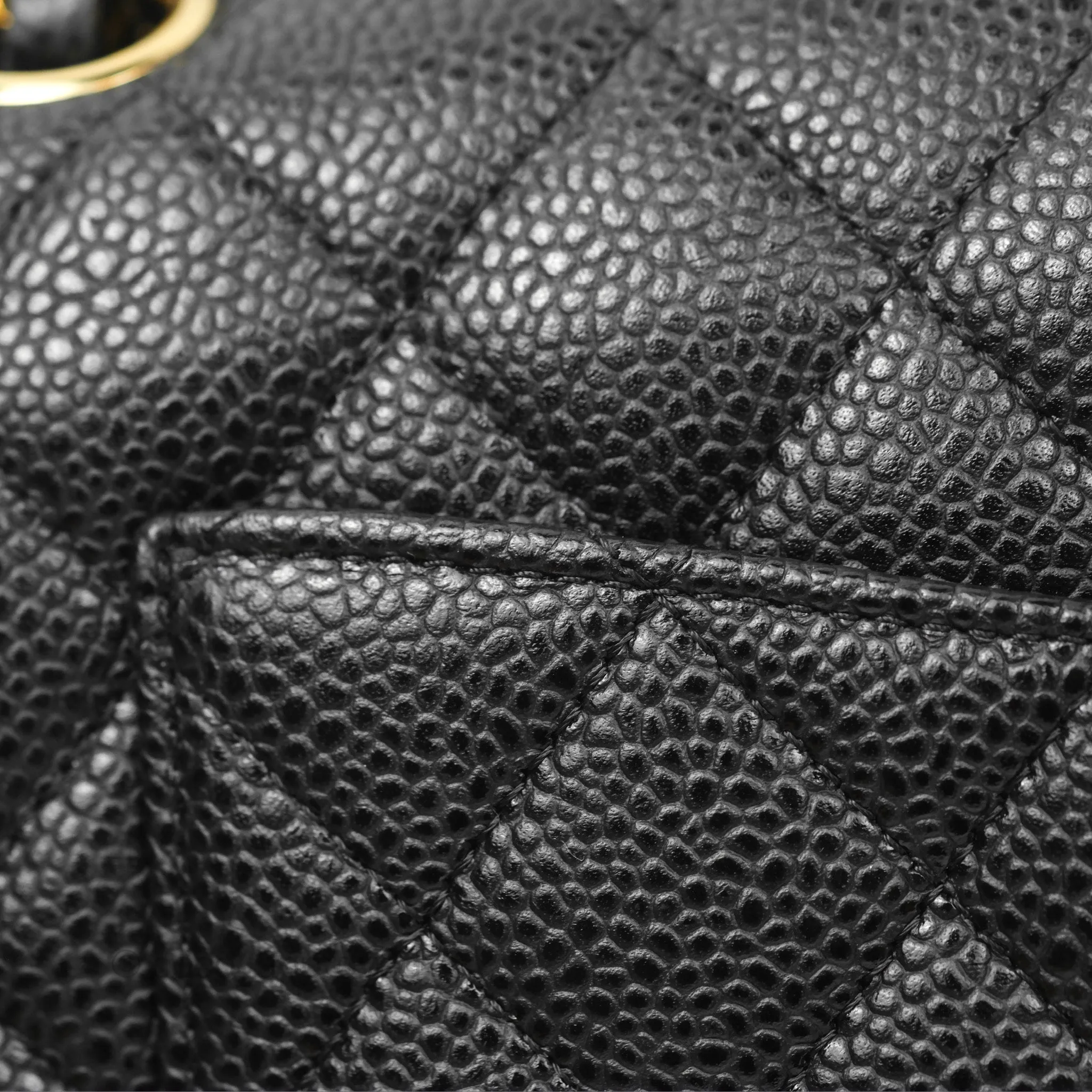 Chanel Classic M/L Medium Flap Quilted Black Caviar Gold Hardware
