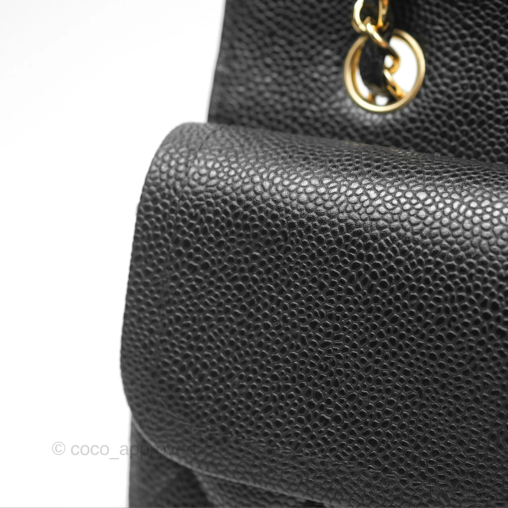 Chanel Classic M/L Medium Flap Quilted Black Caviar Gold Hardware