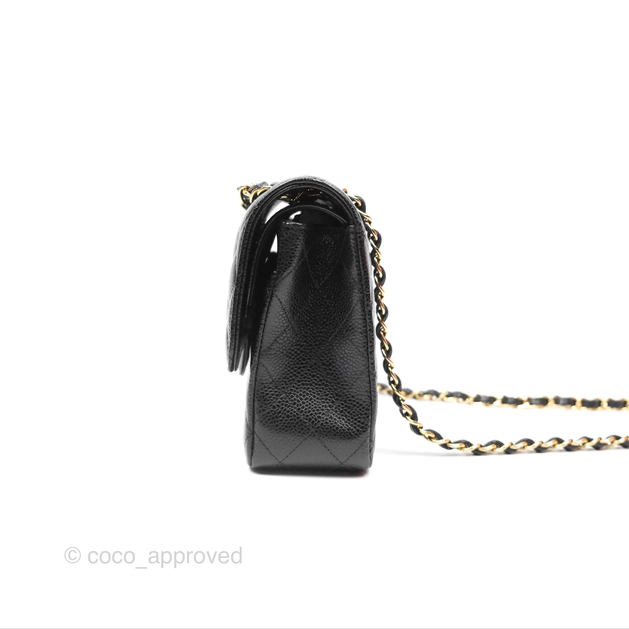 Chanel Classic M/L Medium Flap Quilted Black Caviar Gold Hardware