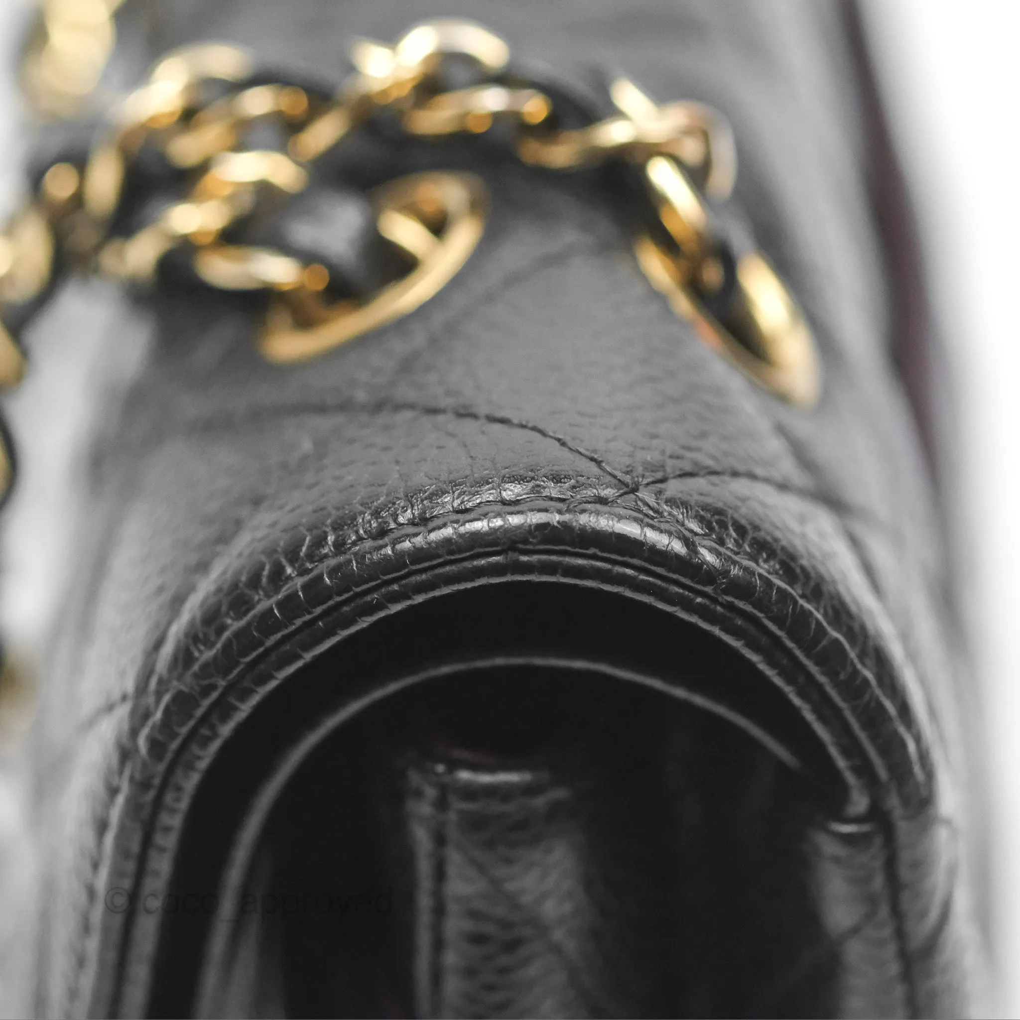 Chanel Classic M/L Medium Flap Quilted Black Caviar Gold Hardware