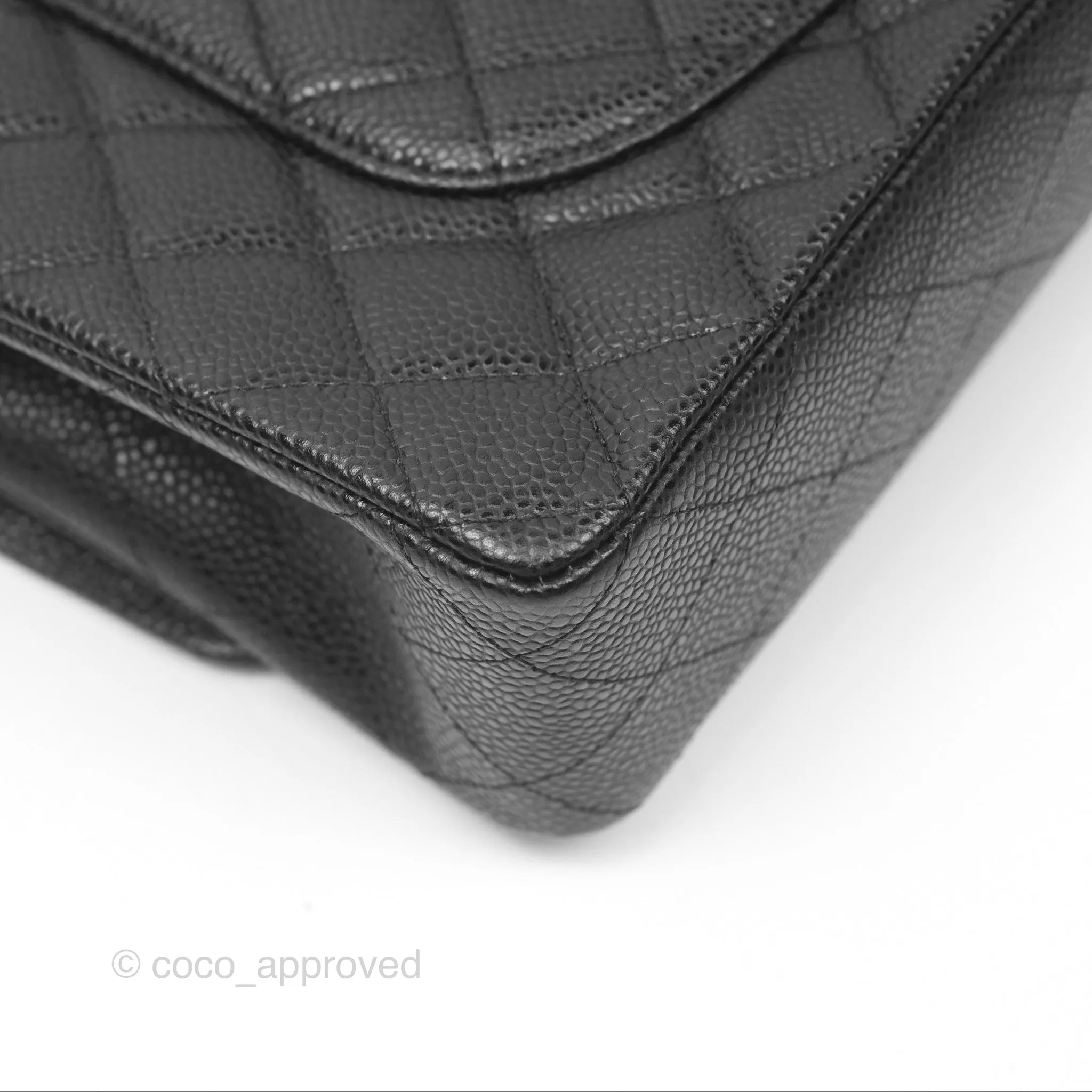 Chanel Classic M/L Medium Flap Quilted Black Caviar Gold Hardware