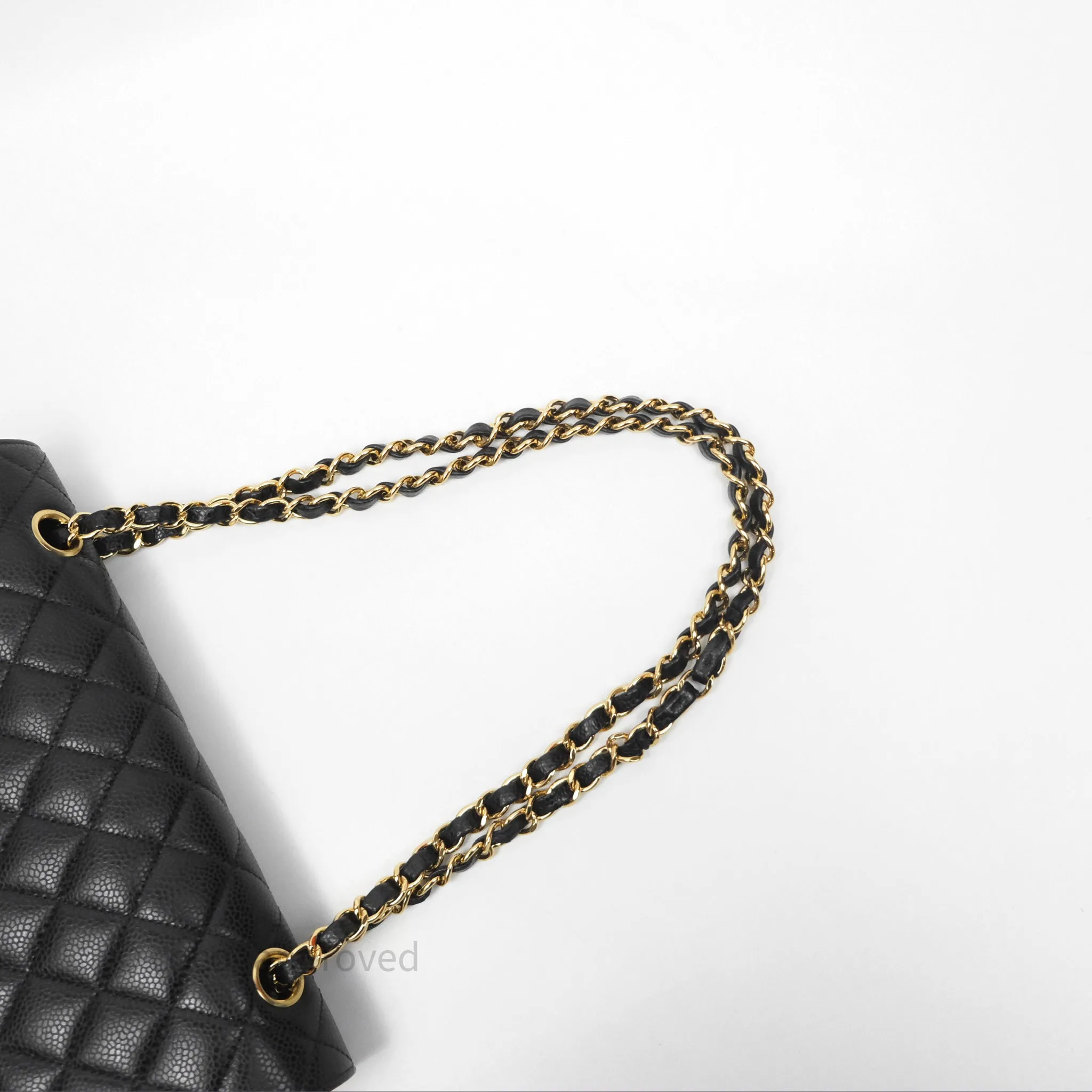 Chanel Classic M/L Medium Flap Quilted Black Caviar Gold Hardware