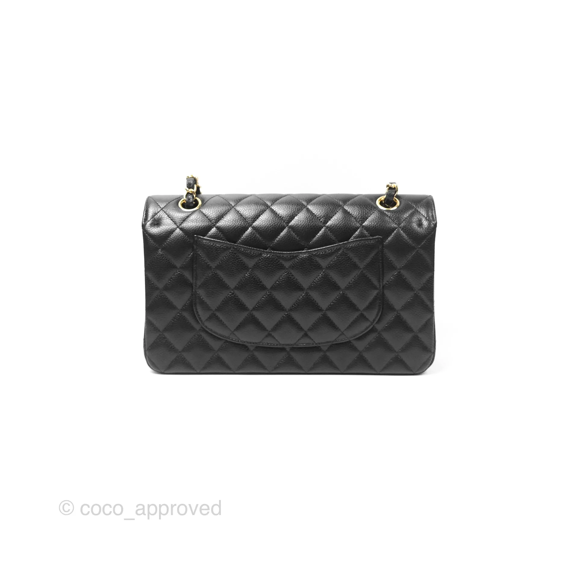 Chanel Classic M/L Medium Flap Quilted Black Caviar Gold Hardware