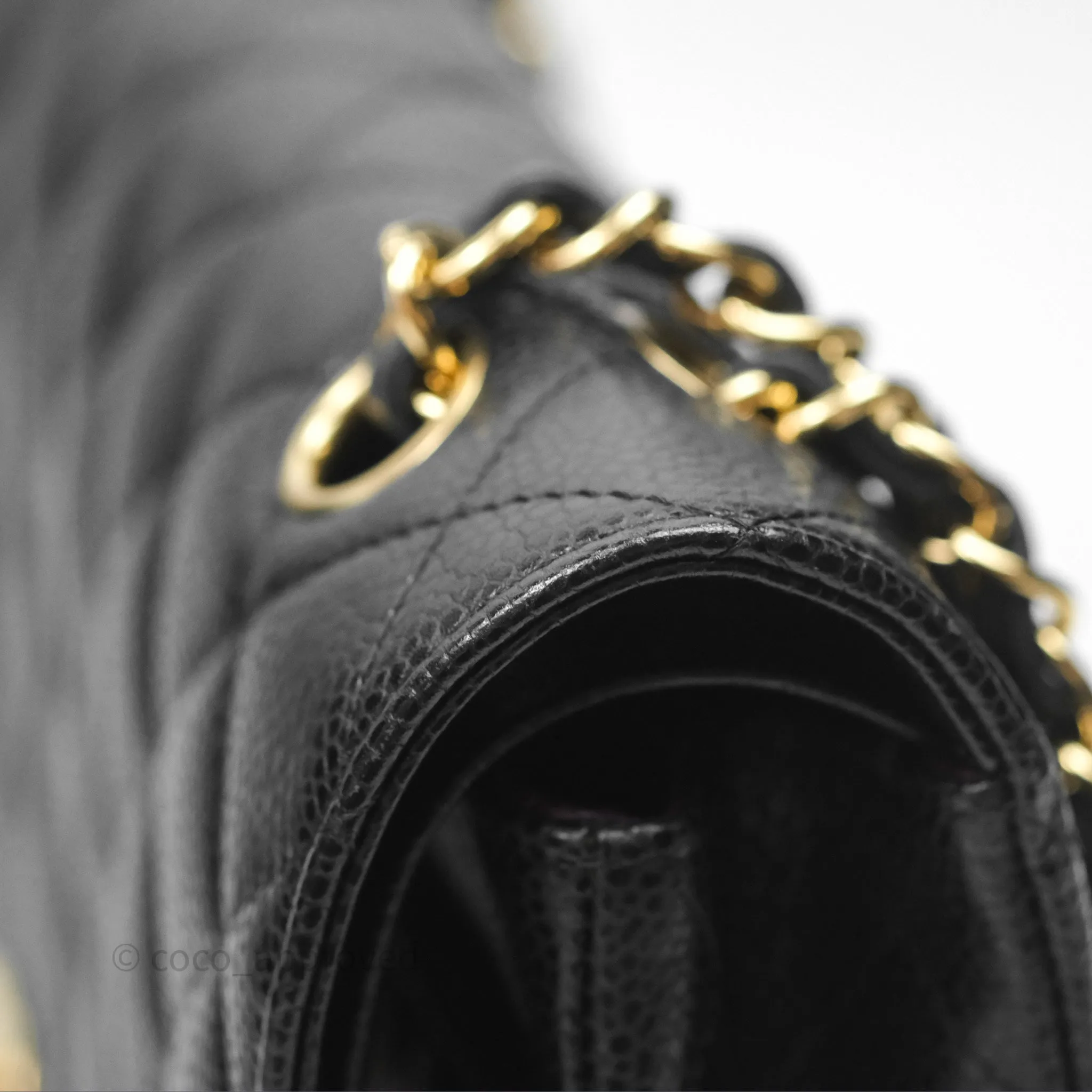 Chanel Classic M/L Medium Flap Quilted Black Caviar Gold Hardware
