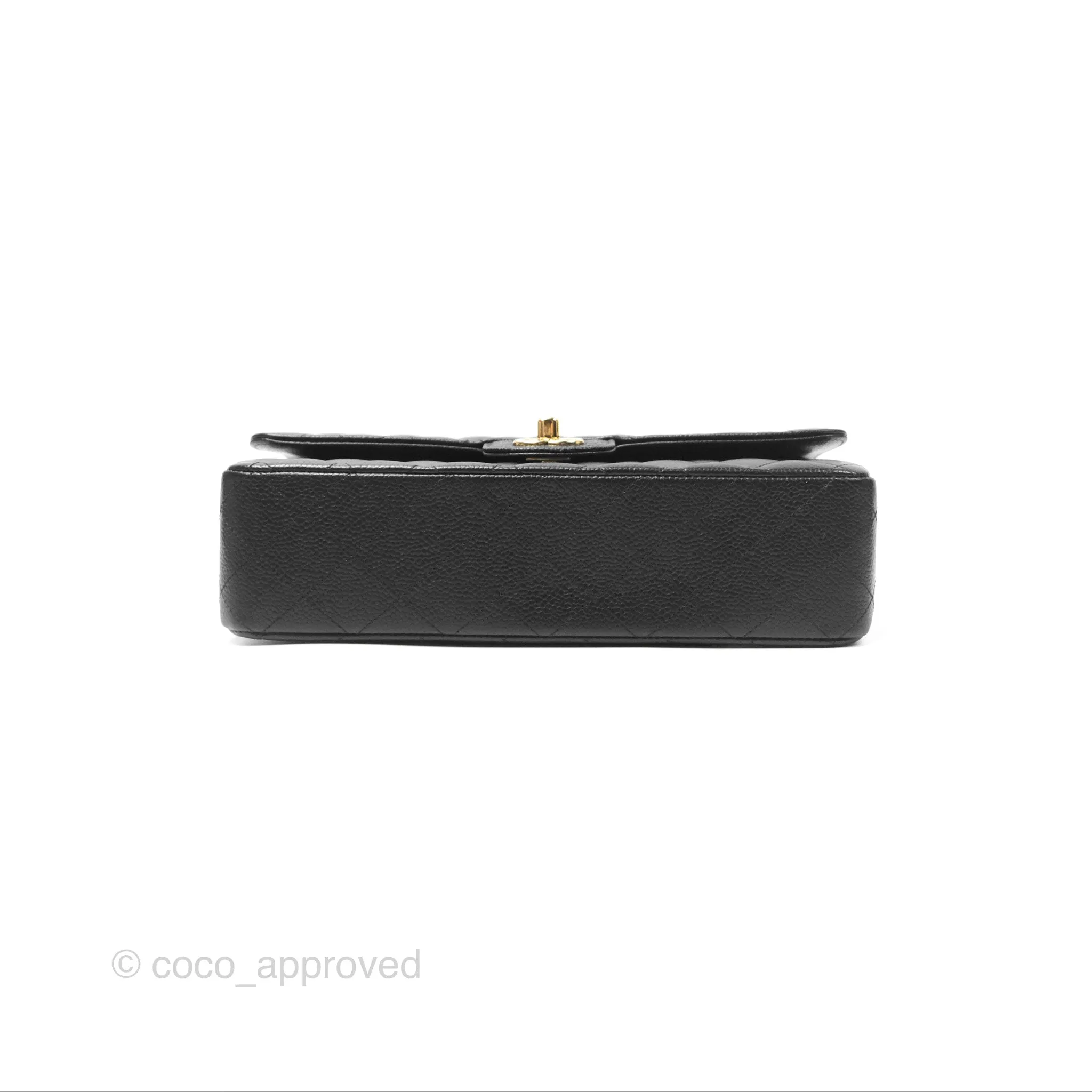 Chanel Classic M/L Medium Flap Quilted Black Caviar Gold Hardware