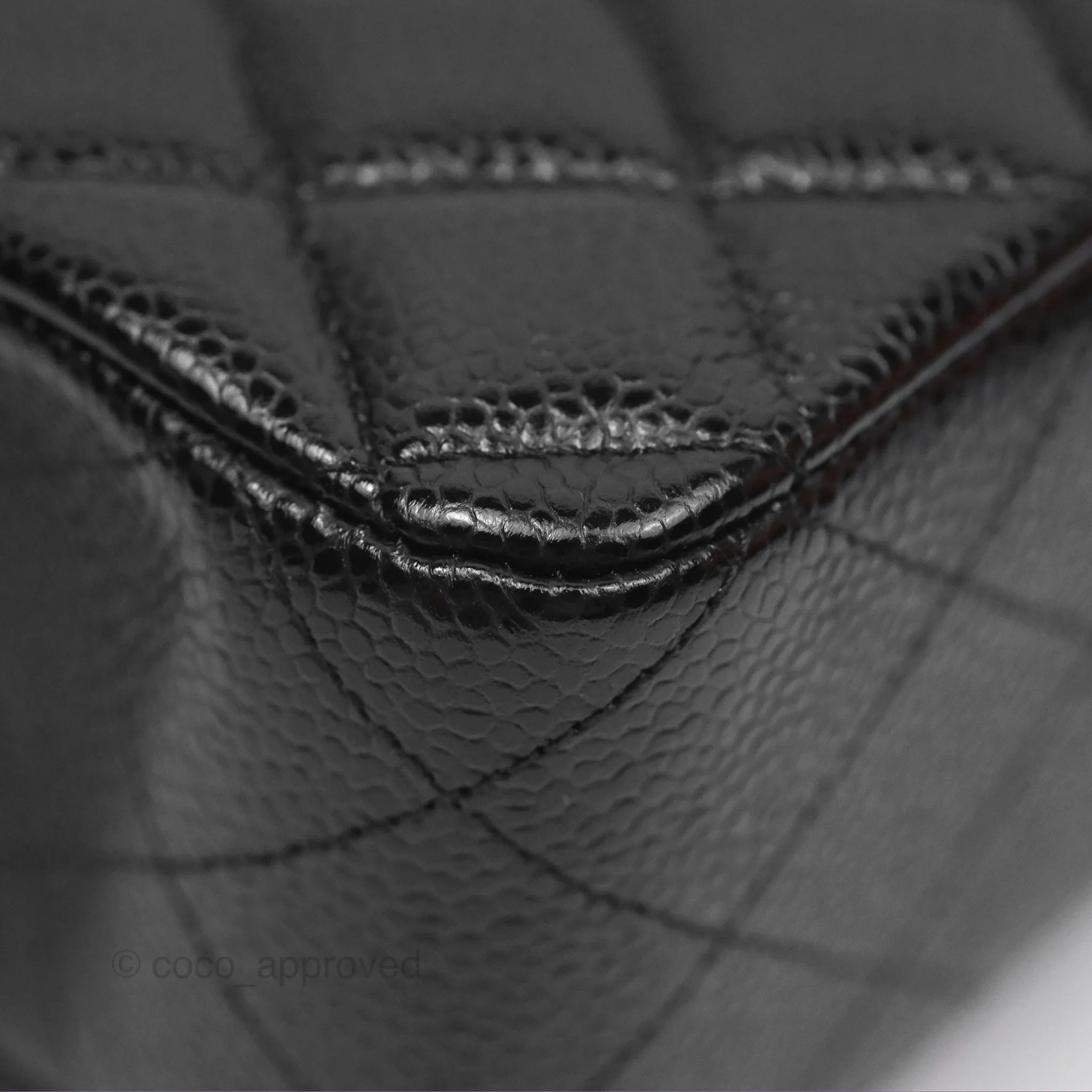 Chanel Classic M/L Medium Flap Quilted Black Caviar Gold Hardware