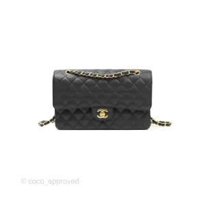 Chanel Classic M/L Medium Flap Quilted Black Caviar Gold Hardware