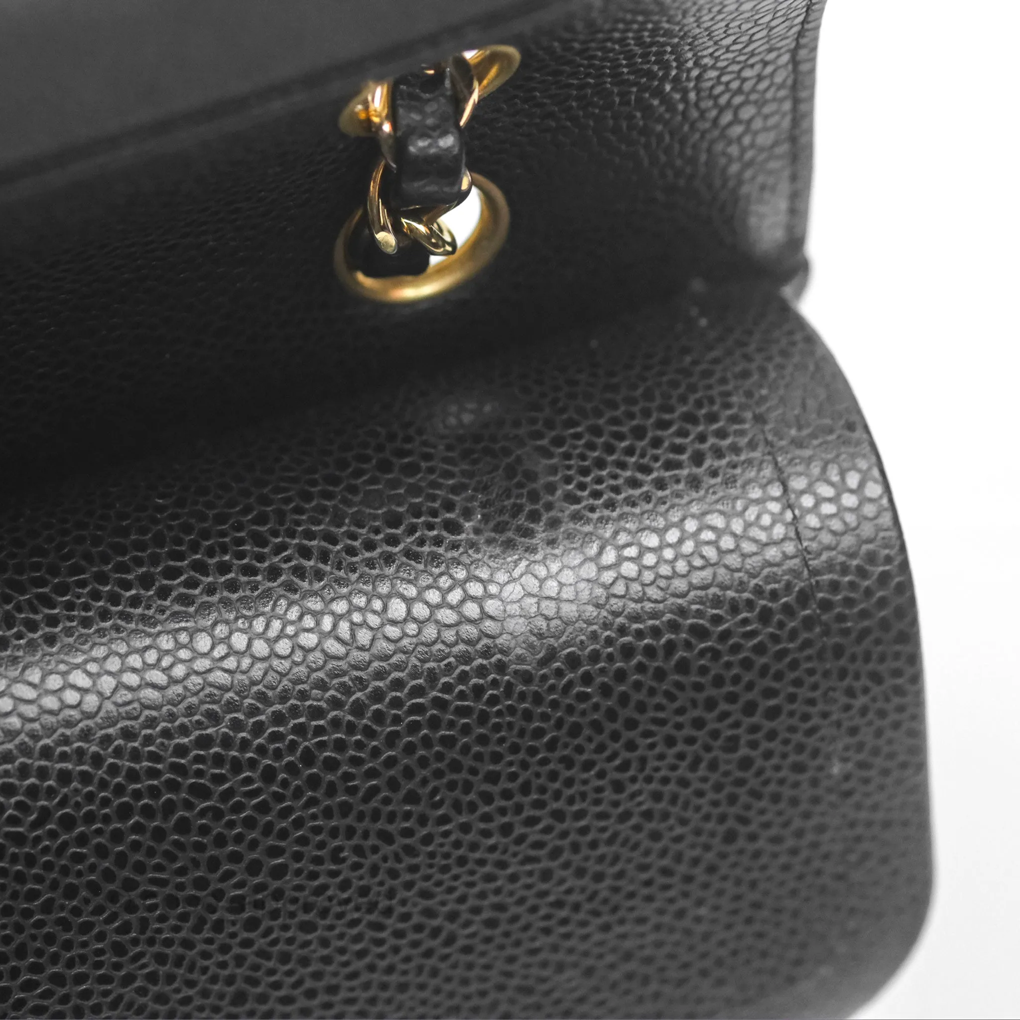 Chanel Classic M/L Medium Flap Quilted Black Caviar Gold Hardware