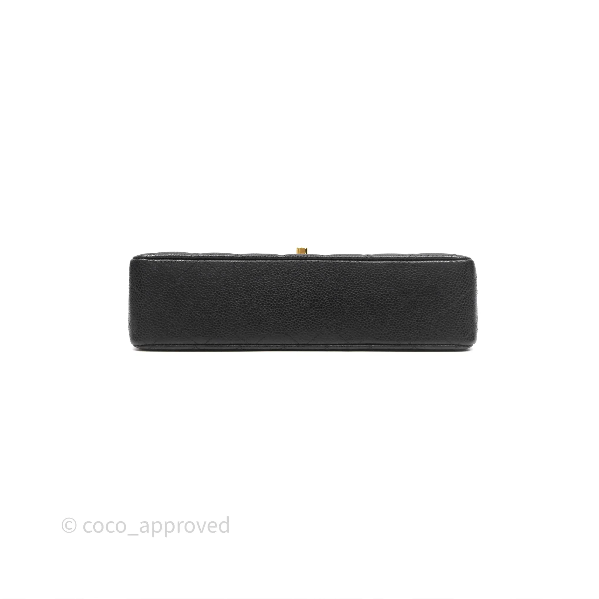 Chanel Classic M/L Medium Flap Quilted Black Caviar Gold Hardware