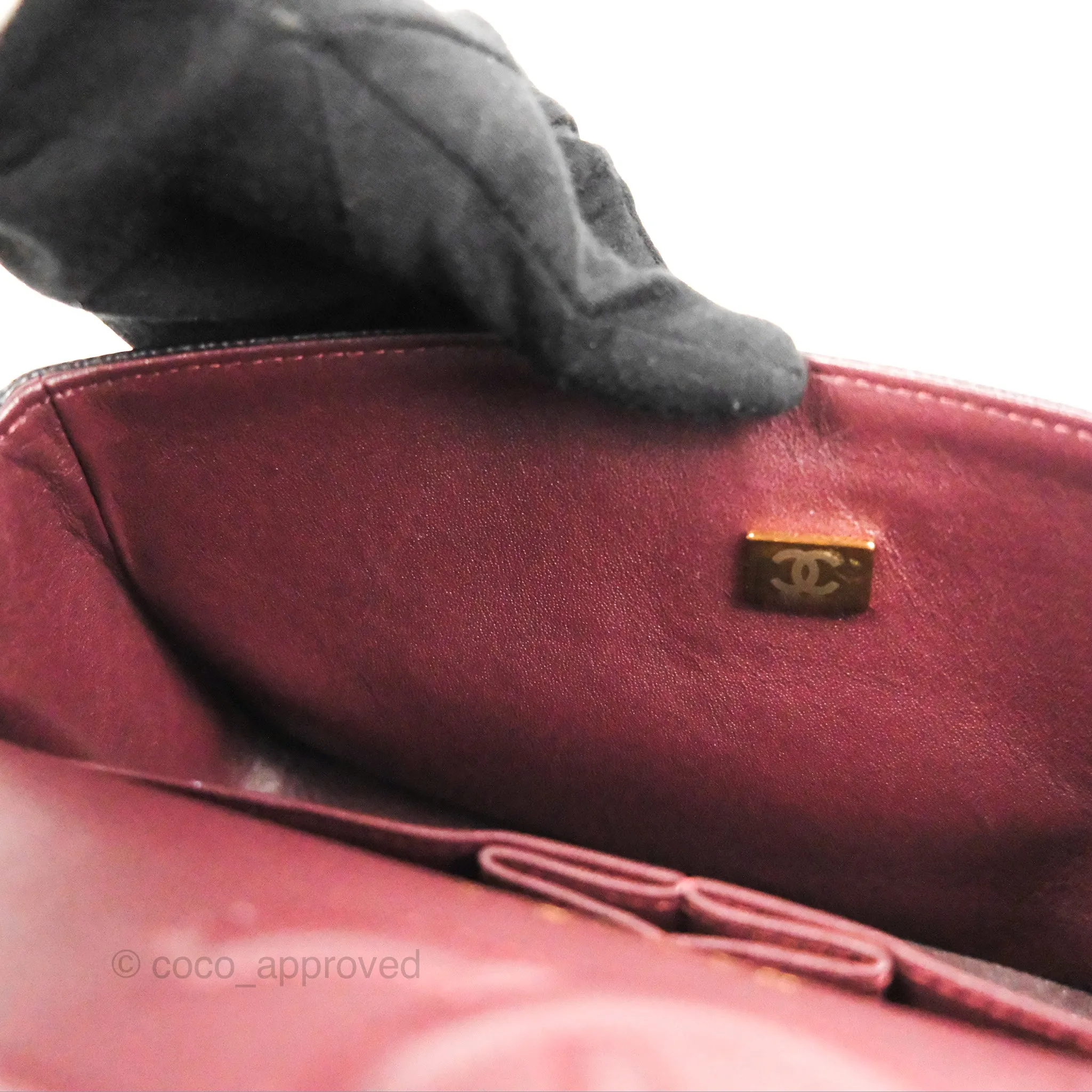 Chanel Classic M/L Medium Flap Quilted Black Caviar Gold Hardware