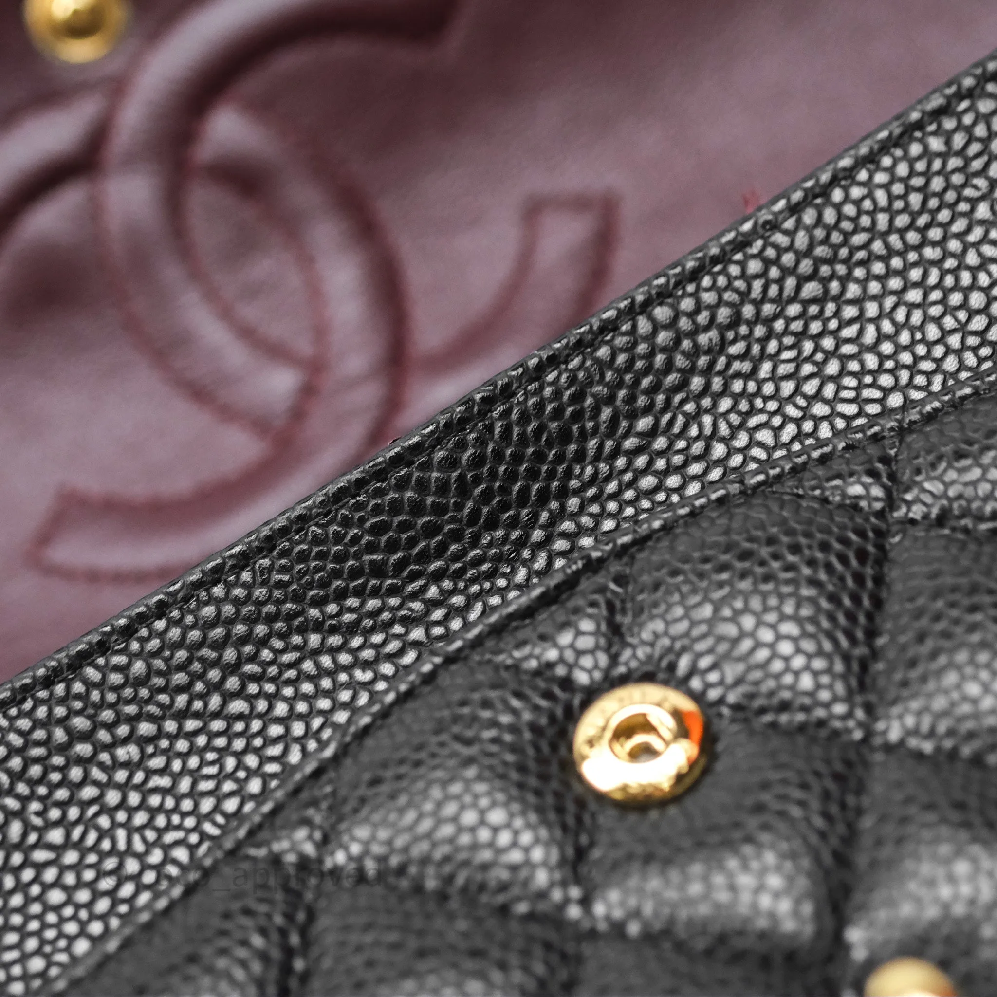 Chanel Classic M/L Medium Flap Quilted Black Caviar Gold Hardware