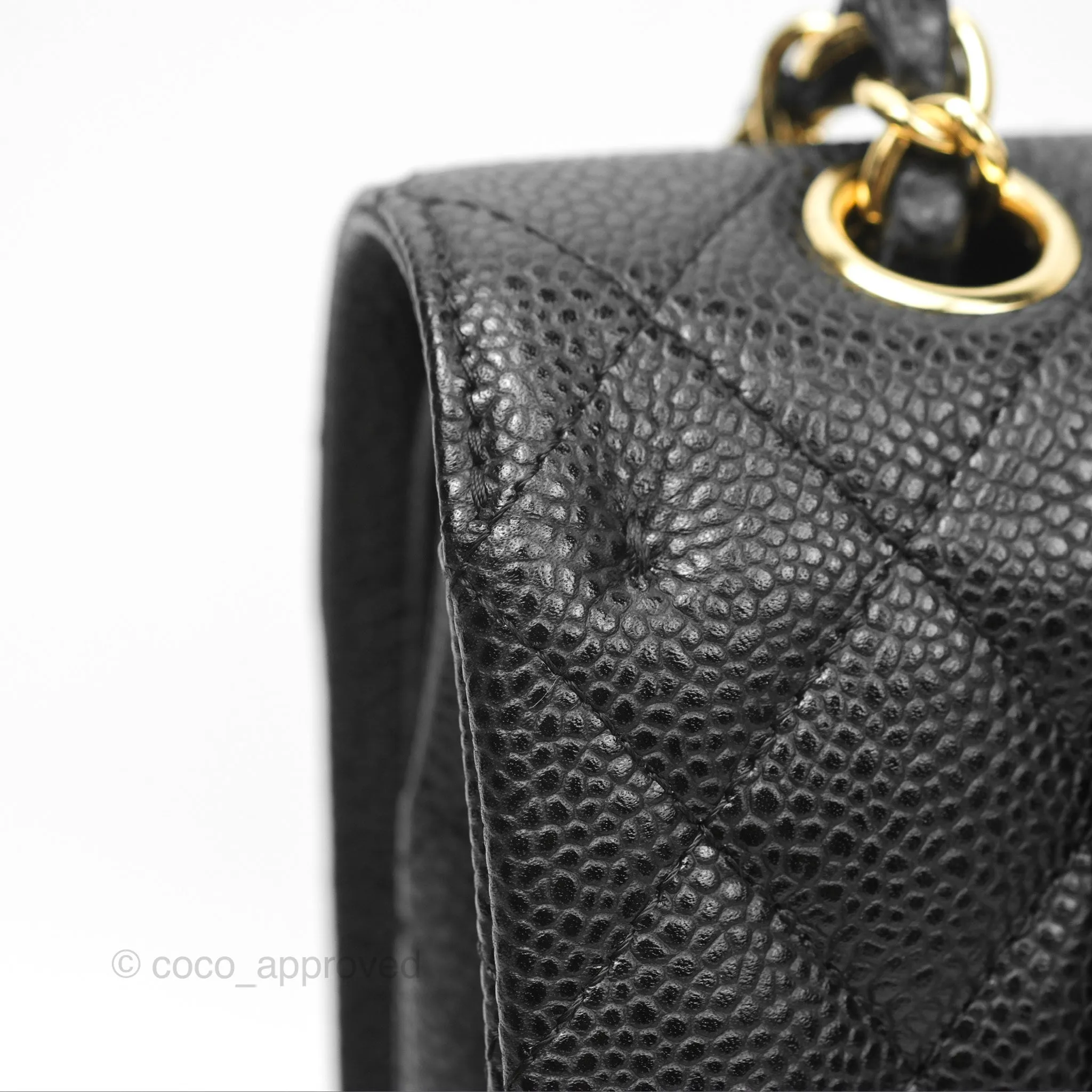 Chanel Classic M/L Medium Flap Quilted Black Caviar Gold Hardware