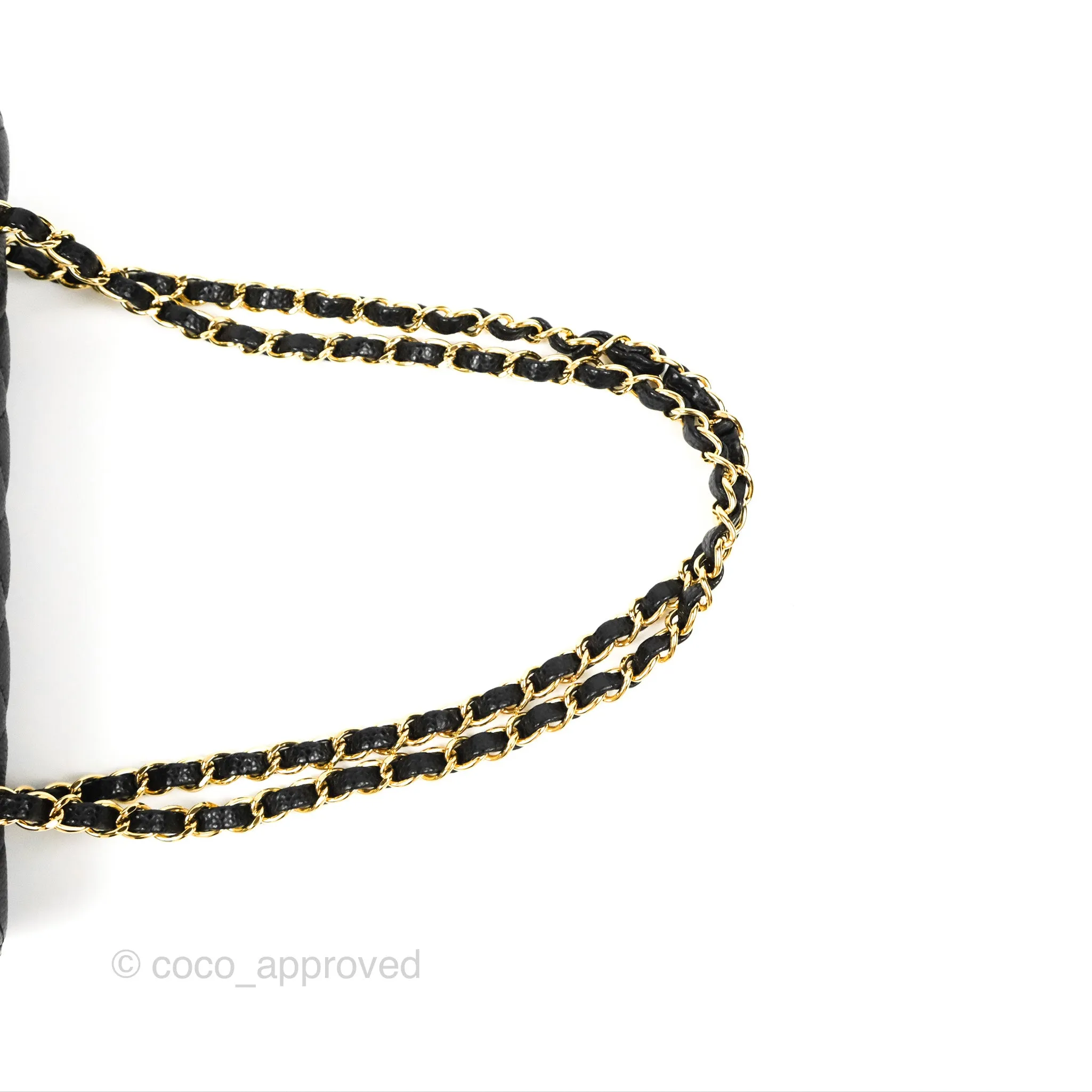 Chanel Classic M/L Medium Flap Quilted Black Caviar Gold Hardware