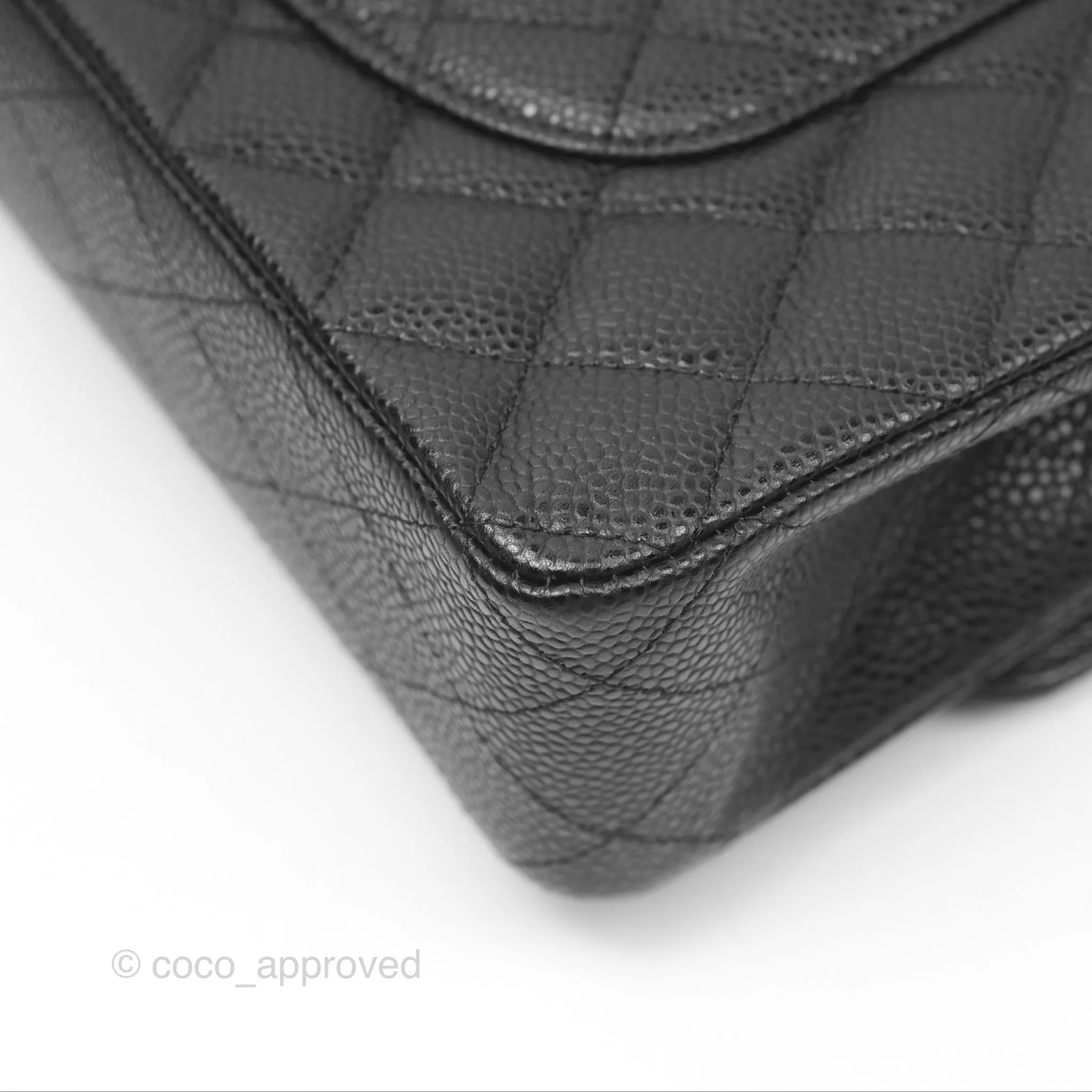 Chanel Classic M/L Medium Flap Quilted Black Caviar Gold Hardware