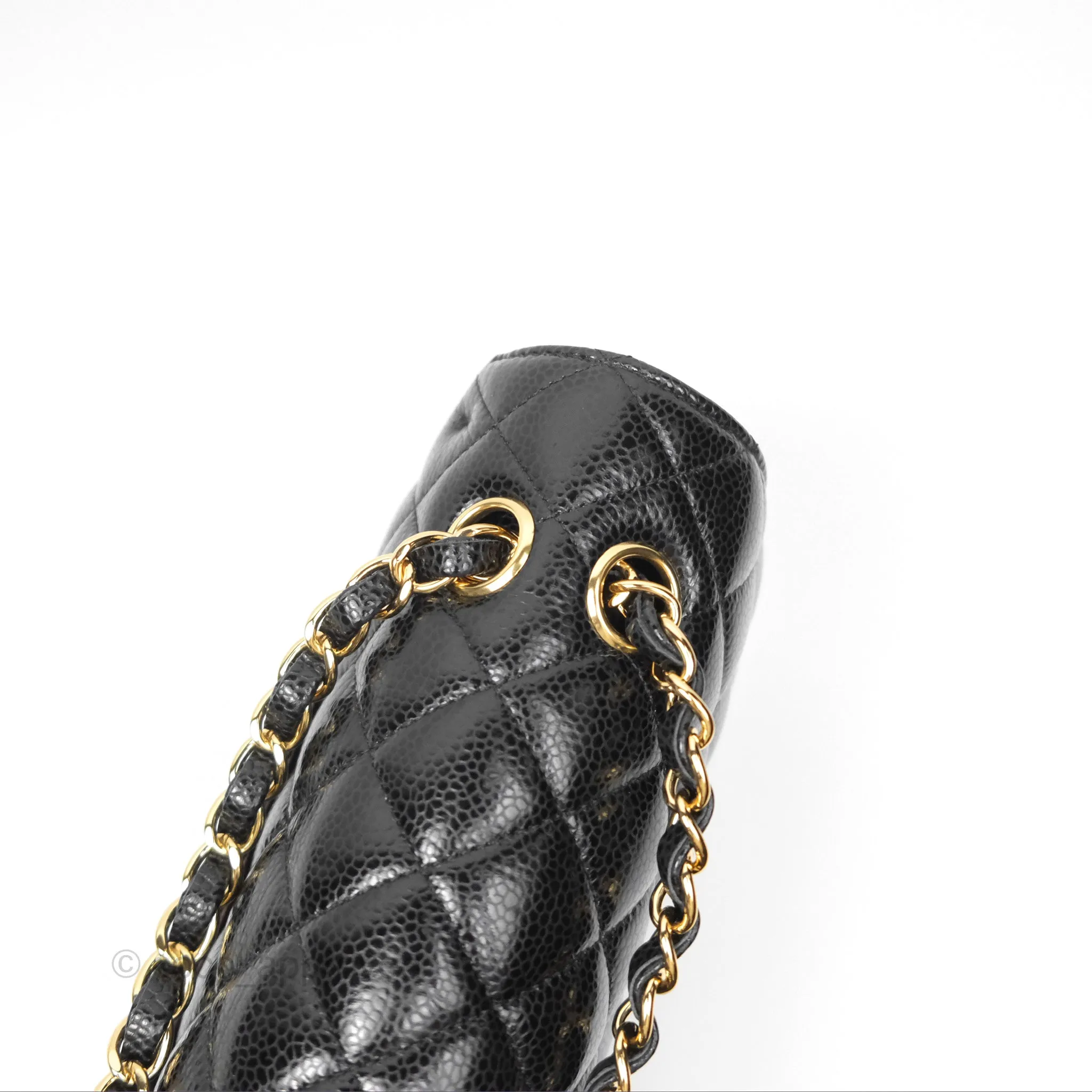 Chanel Classic M/L Medium Flap Quilted Black Caviar Gold Hardware