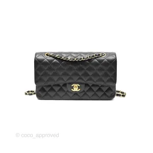 Chanel Classic M/L Medium Flap Quilted Black Caviar Gold Hardware