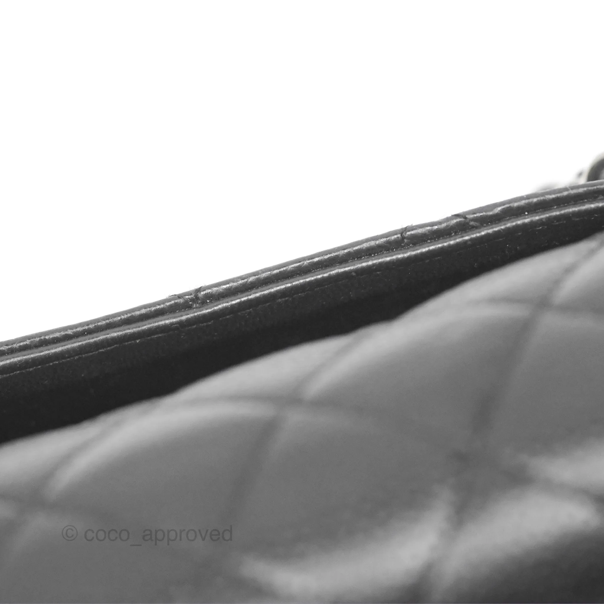 Chanel Classic M/L Medium Flap Quilted Black Caviar Silver Hardware